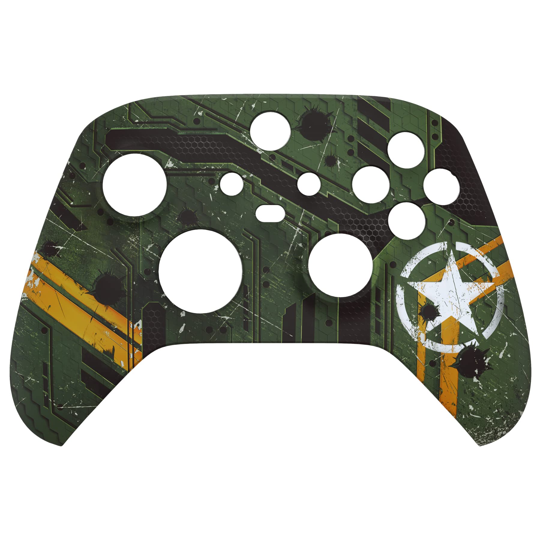eXtremeRate Custodia Frontale per Xbox Series X S Controller,Cover Copertura Scocca Shell DIY Ricambio per Xbox Series X S Joystick Model 1914-Mecha Esercito