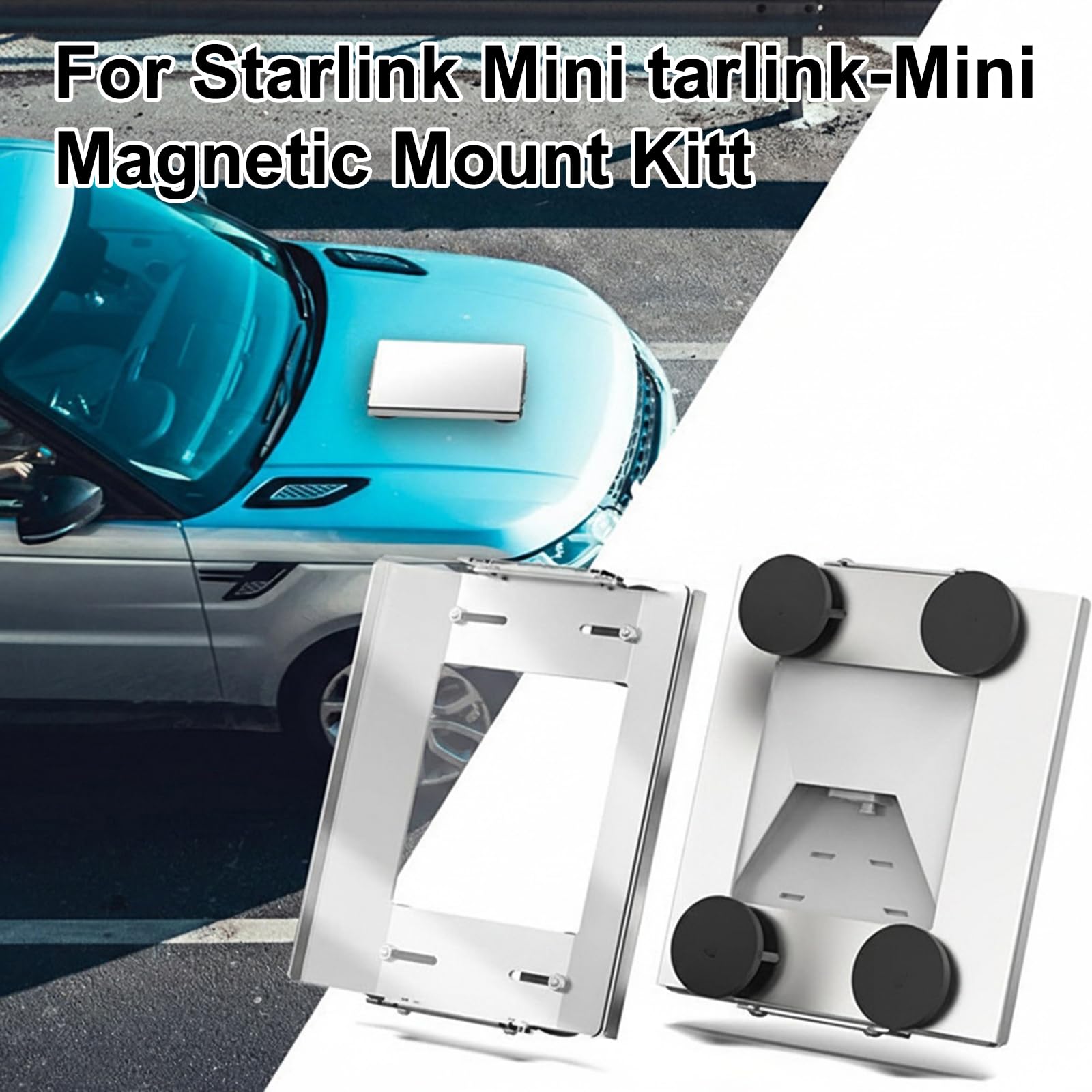 Mini supporto magnetico per auto in alluminio con piastra di copertura in PC ad alta resistenza Kit di montaggio per tetto piatto per camper, furgoni, camion, barche e yacht