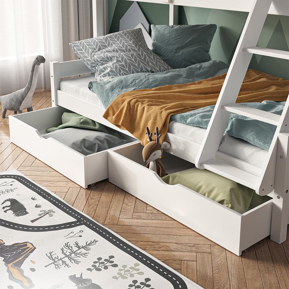 VitaliSpa Cajón con Ruedas Everest, Blanco, 98 x 56 cm Lote de 2