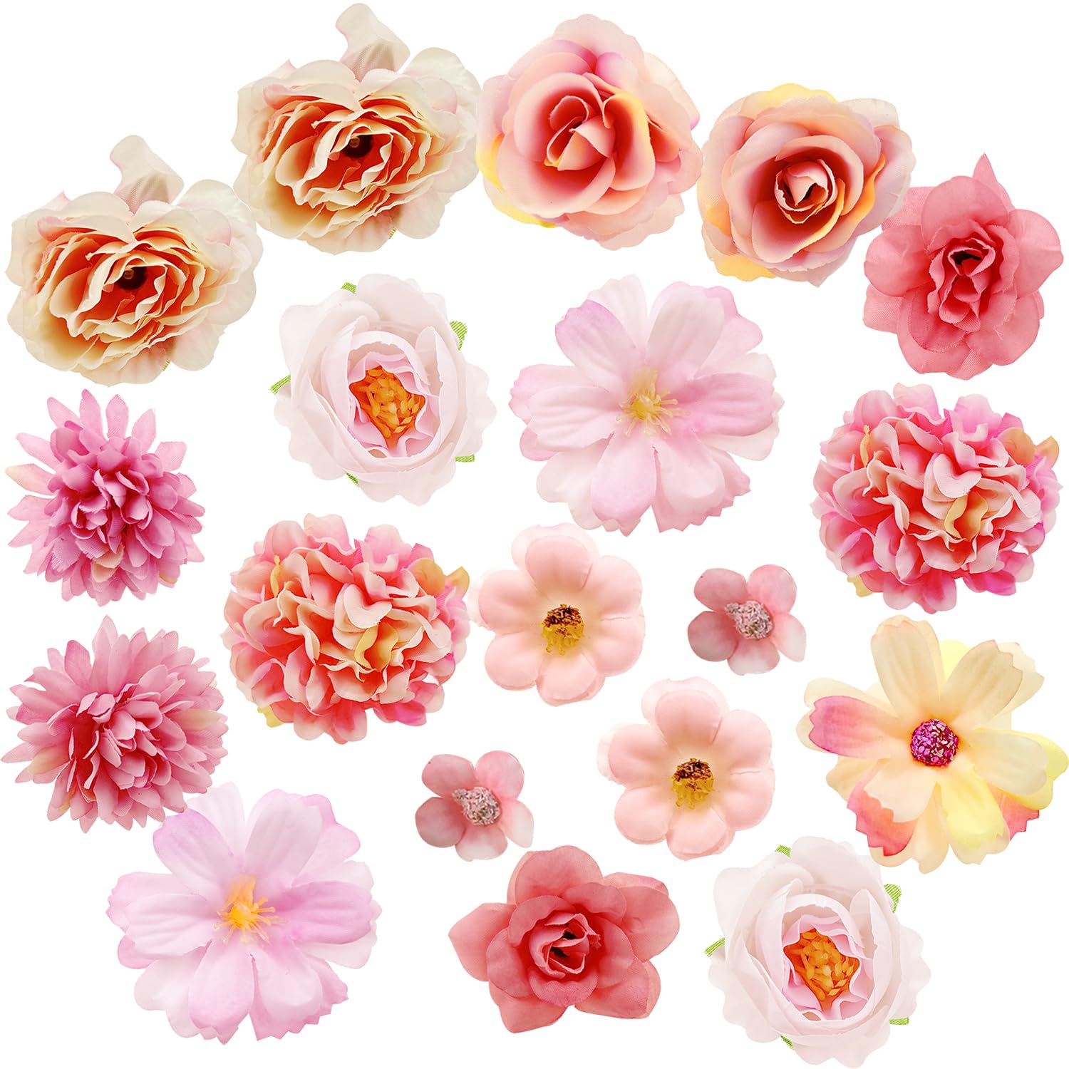 Jaczora 20 PCS Pink Artificial Flower