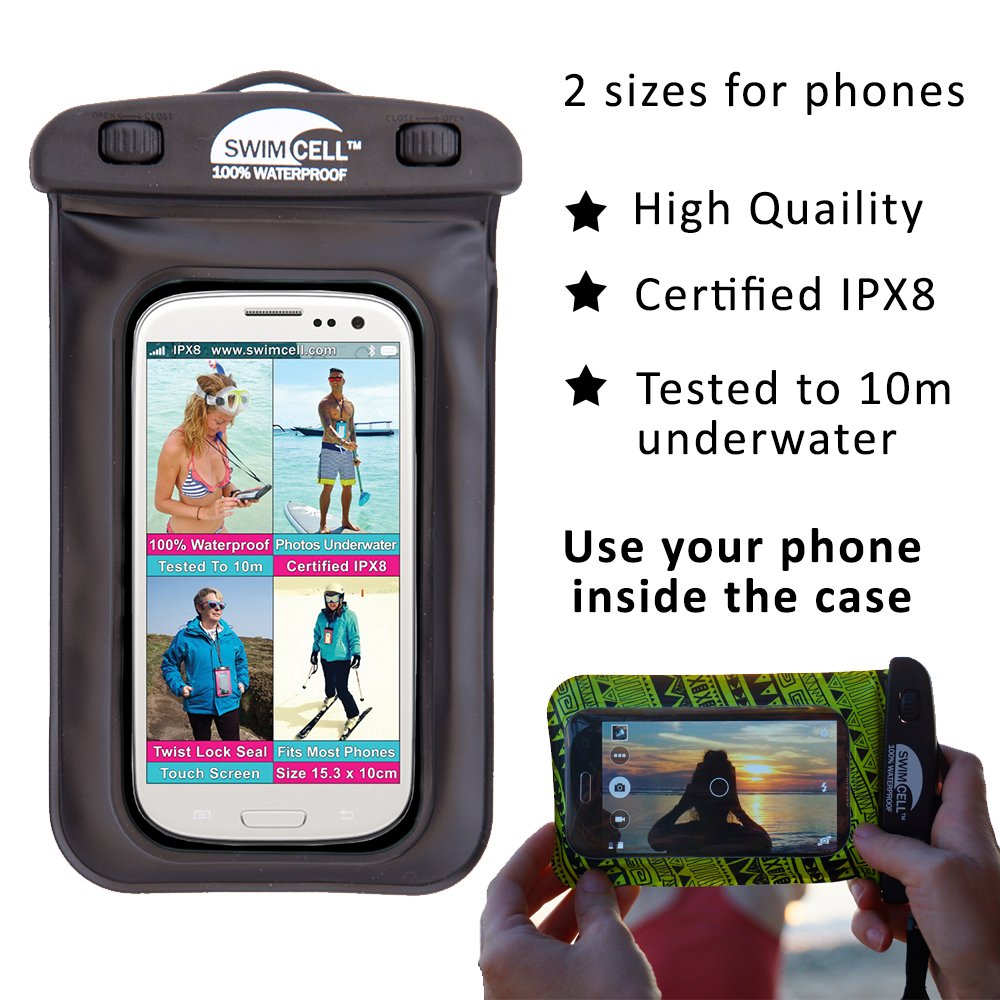 Coque étanche pour Smartphone - iPhone13,11 Pro, Samsung et Tous Les téléphones Portables Standard 10 x 16,5 cm. Étui étanche pour clés de téléphone, Portefeuilles à Sec IPX8. 10 m sous l'eau.
