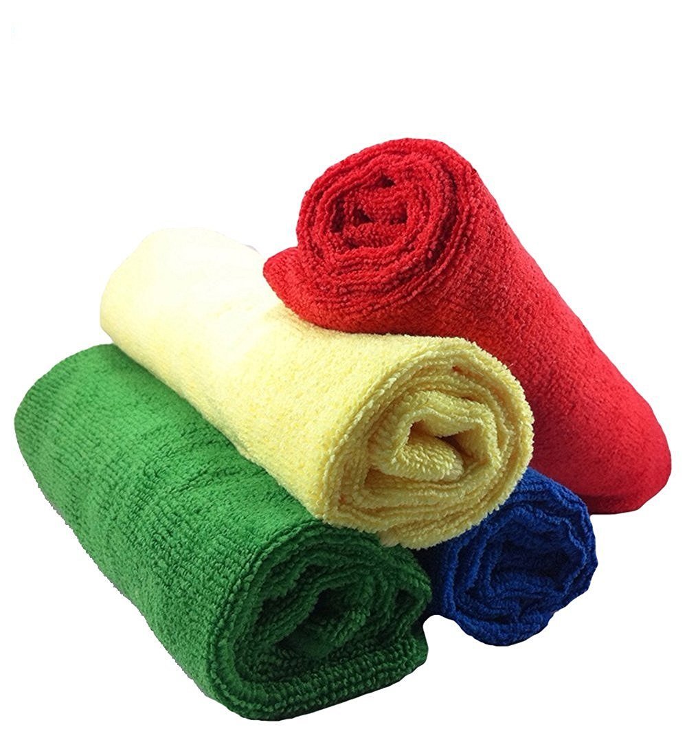 NAMAN RETAILS Brings Multi-Purpose Microfiber Cleaning Cloth for Home and Kitchen, office and cars, Set of 2 , Pack of 4 pieces, TOTAL 8 Pieces Size: 30 * 30 cm each (assorted colors, will be sent as per the availability)