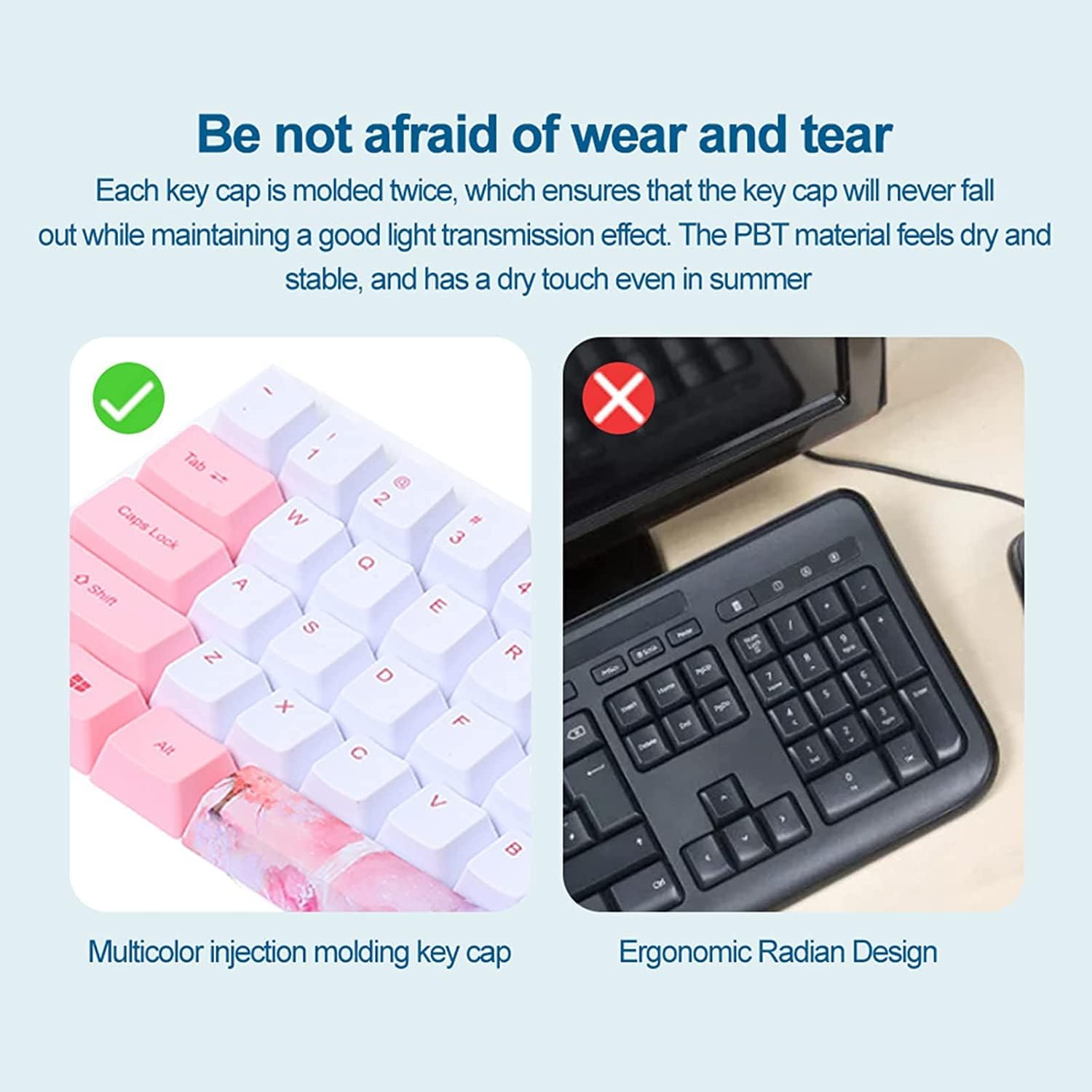 Bewinner1 73PCs Sublimation Keycaps, Five-Faced Dyed Anime Keycaps, Professional Mechanical Keyboard Accessory Universal for Mechanical Keyboard