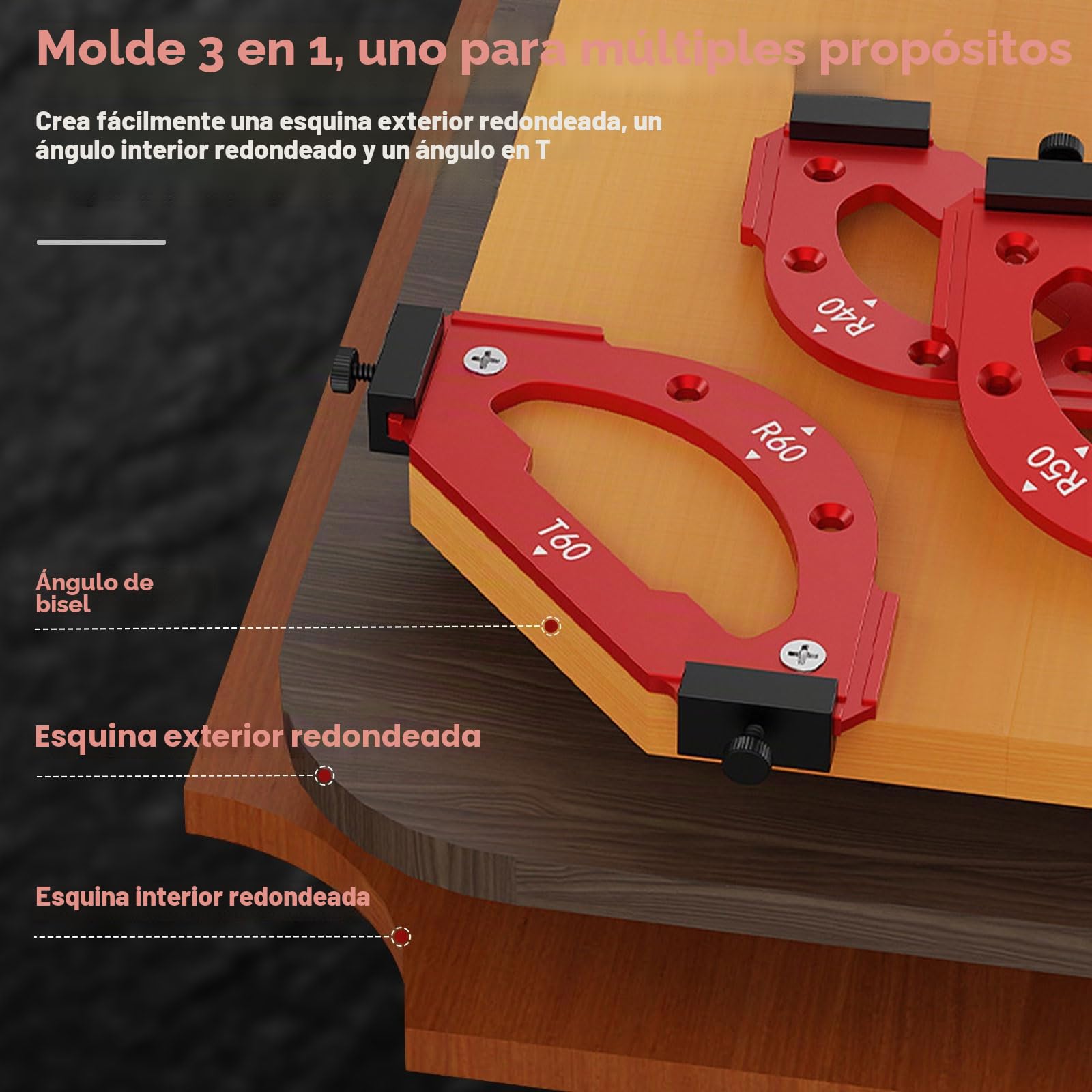7 plantillas de enrutador de radio, tablero de madera de aleación de aluminio, herramienta auxiliar de corte de arco, plantilla de esquina de enrutador, plantilla de bricolaje R10 R15 R20 R25 R30 R35
