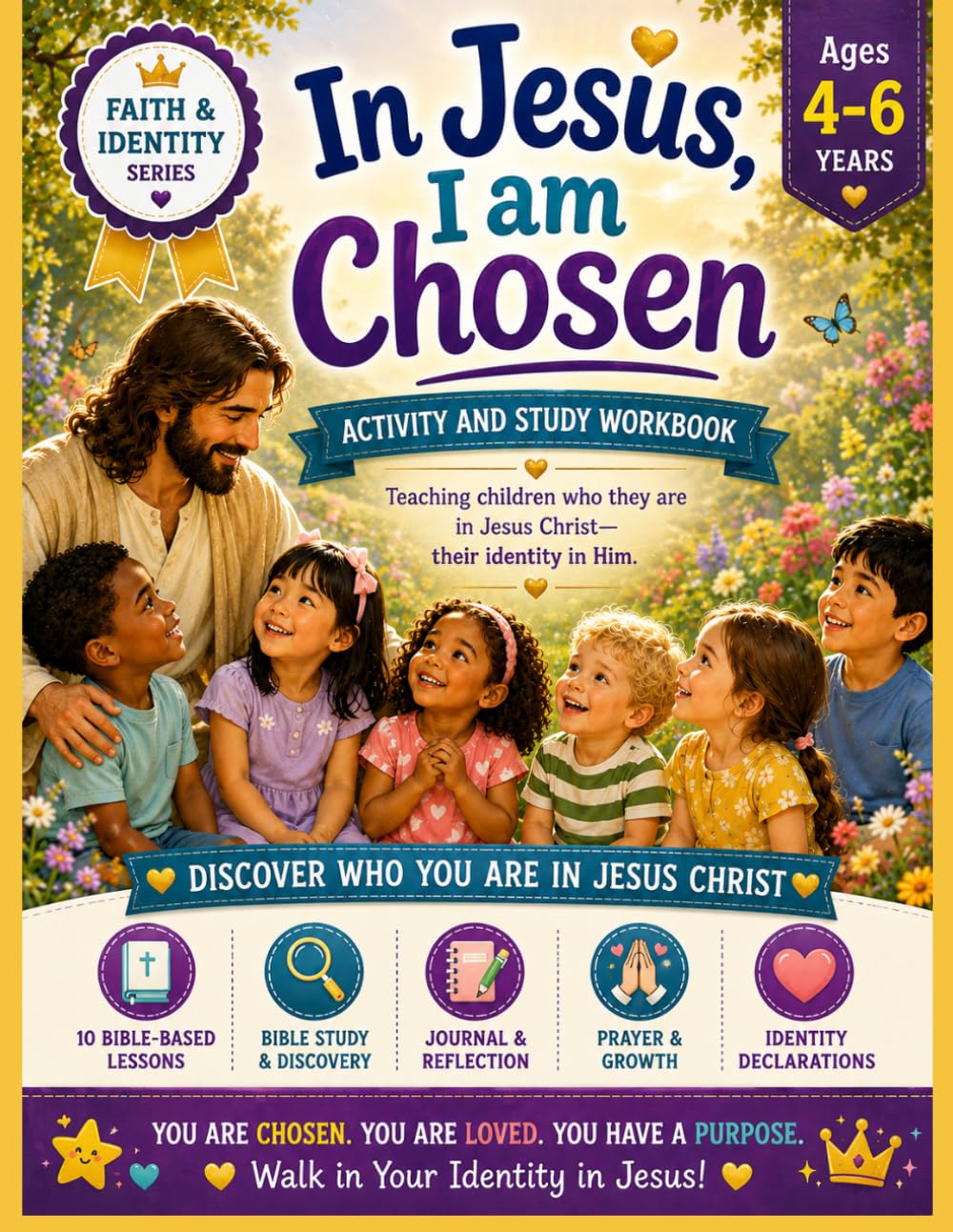IN JESUS, I AM CHOSEN ACTIVITY AND STUDY WORKBOOK.: 4-6 YEARS