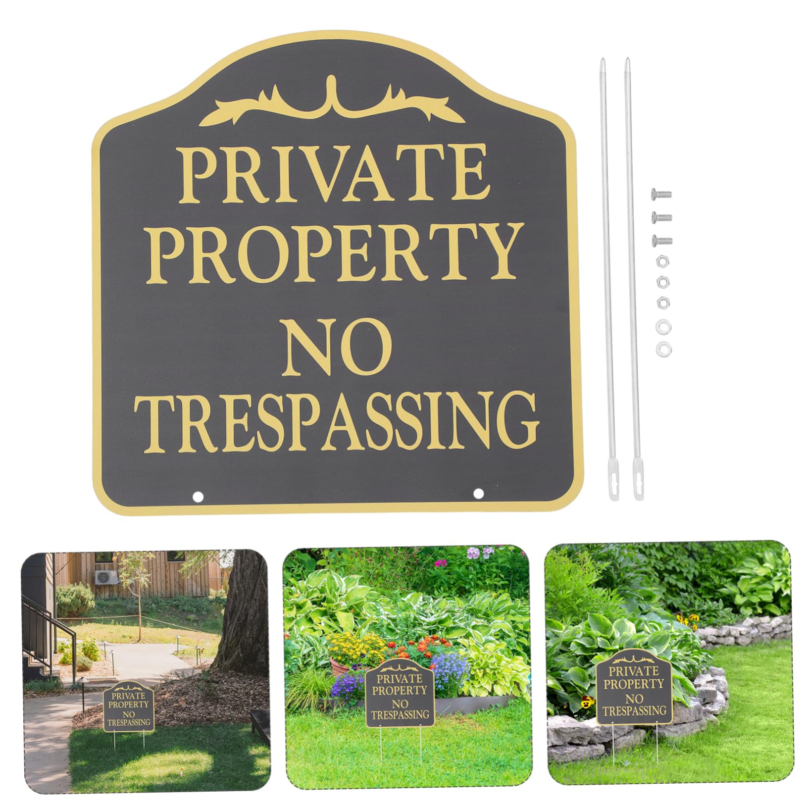 Toyvian Pannello Di Proprietà Privata Vietato Entrare Con Picchetto Pannello Di Sicurezza Esterno Resistente Alle Intemperie Per Giardino Casa E Pascolo Previene I Visitatori