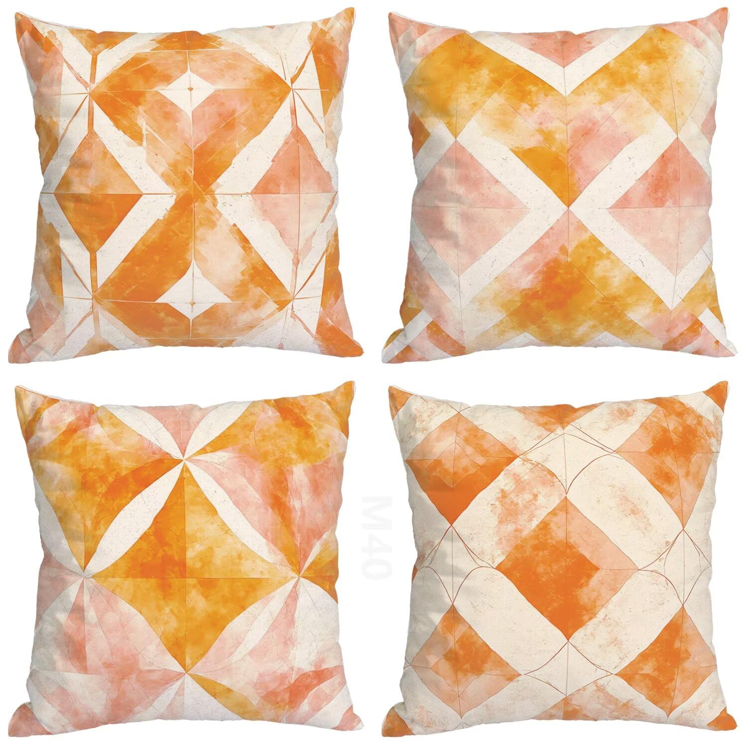 Kissenbezüge， Quadratische Sofakissen aus Leinen mit unsichtbarem Reißverschluss, dekorative Kissen mit Rautenmuster(Linen,50 x 50 cm (Pack of 4))