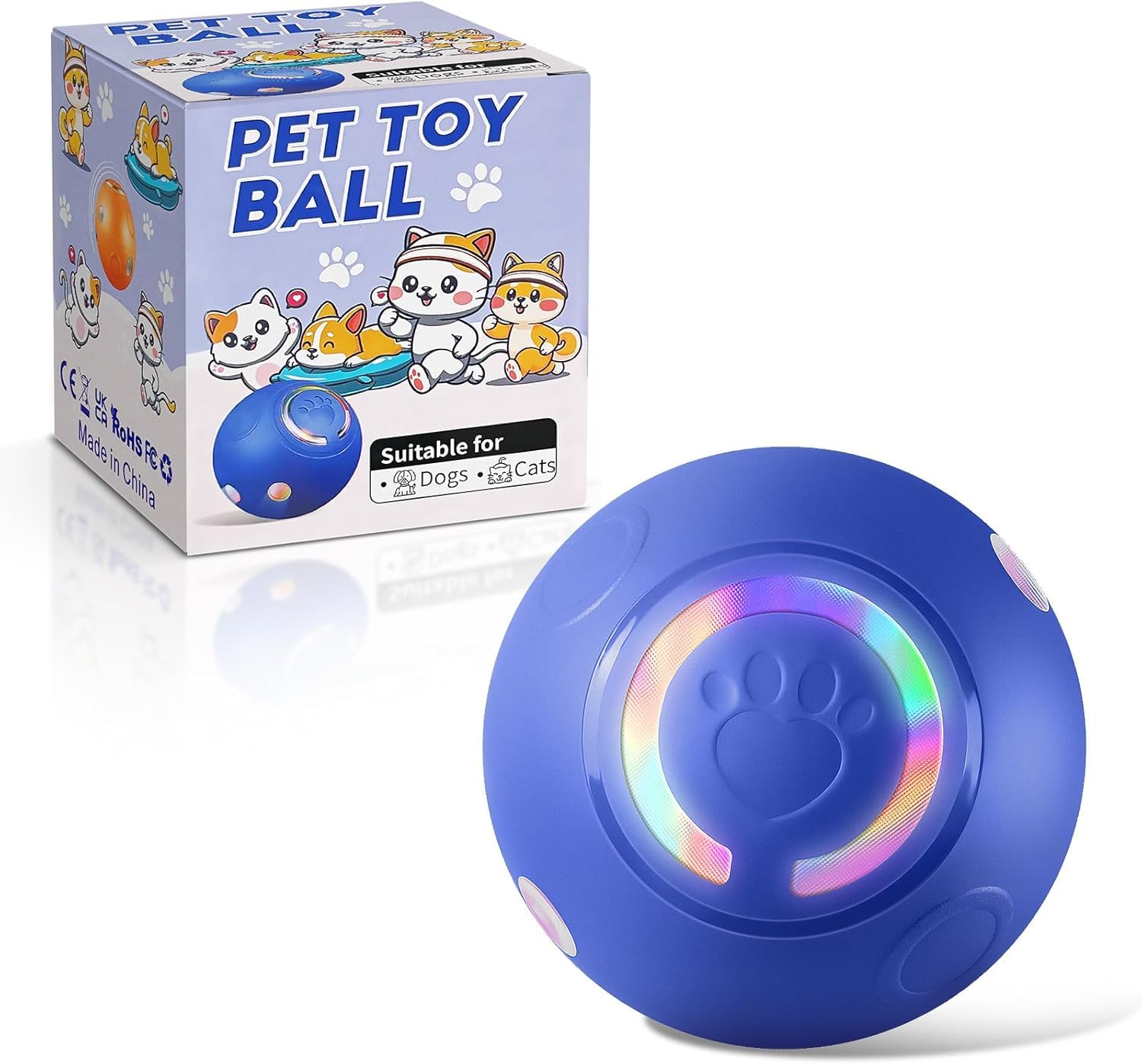 The Generic Interactive Dog Ball Toy features automatic rolling and bouncing with dynamic LED lights to keep dogs engaged.