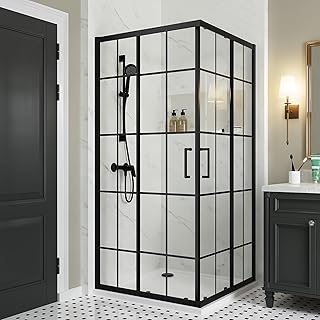 Corner Shower Enclosure 36 in.D x 36 in. W x 71 in. H, Double Sliding Sh...