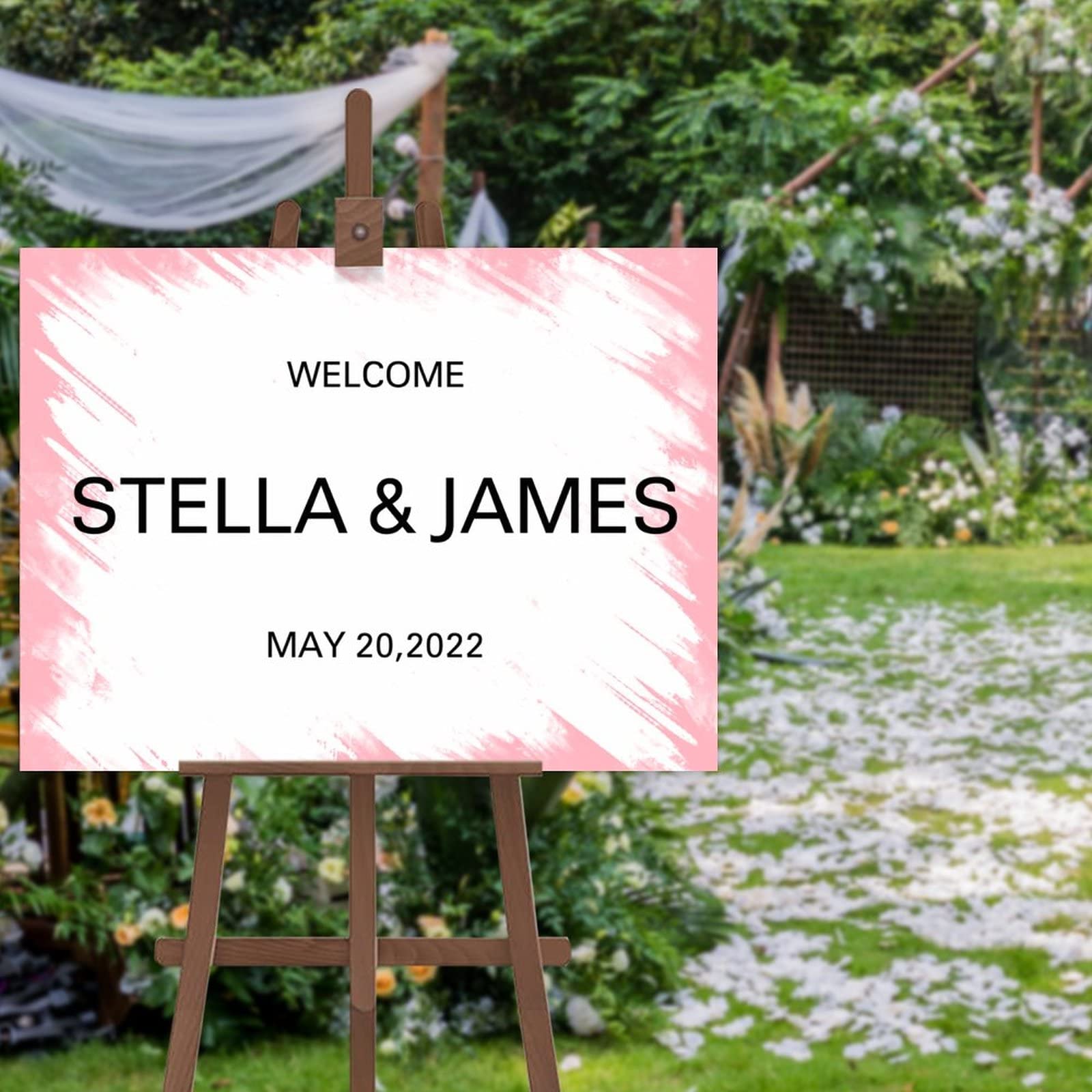 Panneau de bienvenue mariage personnalisé pour votre réception en extérieur