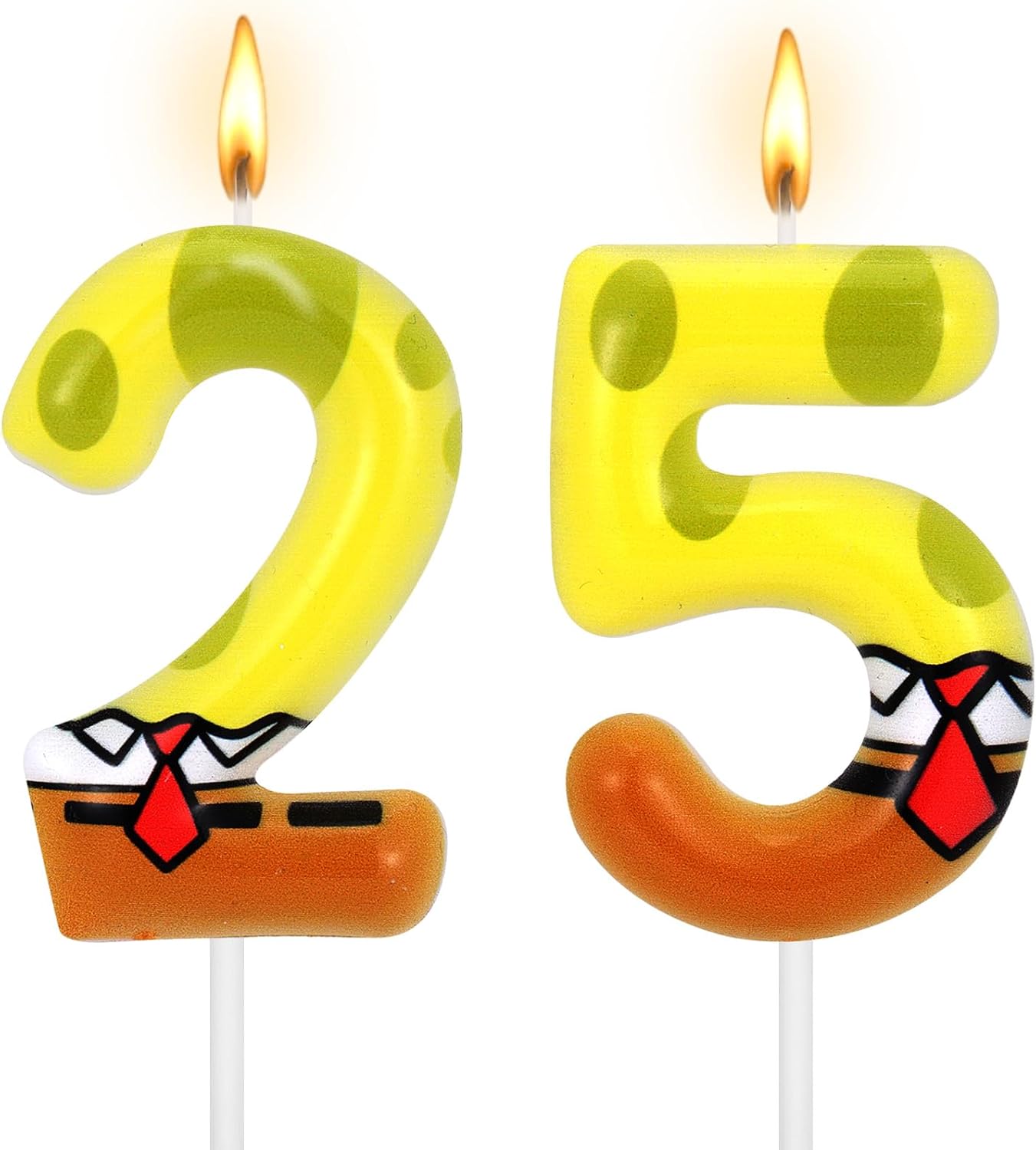 Yellow Sponge Birthday Number 25th Candle