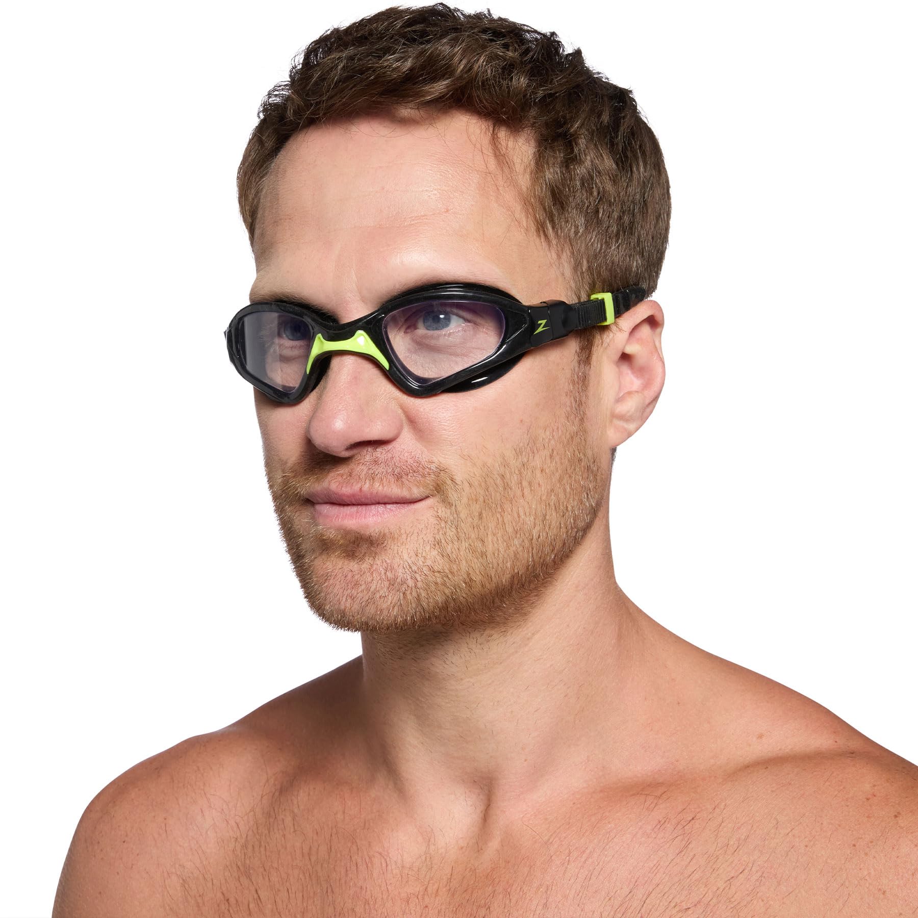 Zoggs Unisex Adult Spectra Adjustable Swimming Goggles with Comfortable Soft Gasket & Anti-Fog UV Protective Curve Lenses, Black/Green