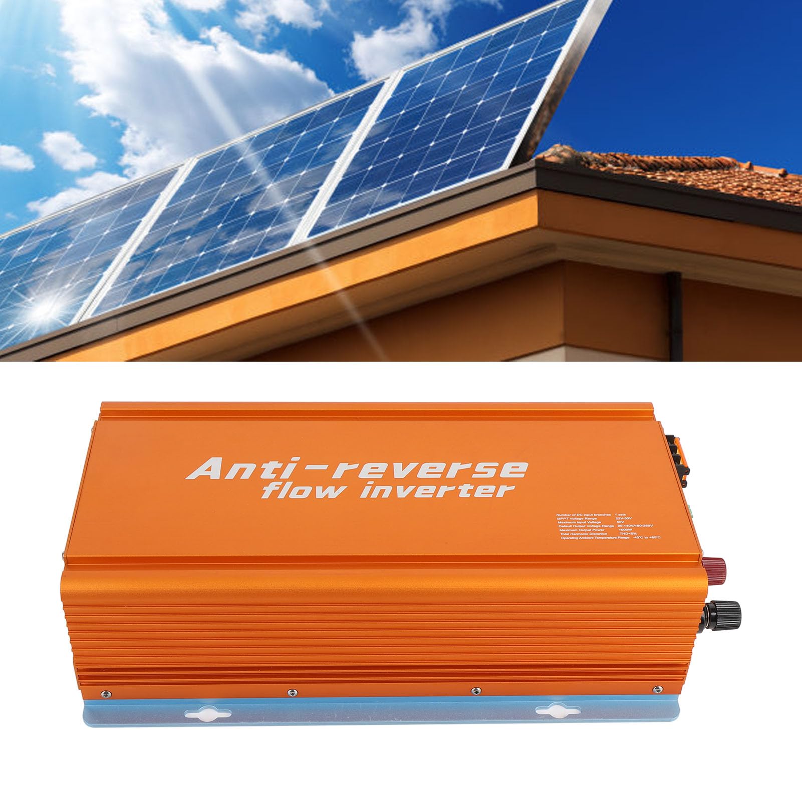Eujgoov Inverter per Collegamento Alla Rete da 1000 W, Inverter di Energia Solare con MPPT, Monitoraggio WiFi, Antiriflusso per il Fotovoltaico Domestico (230V)