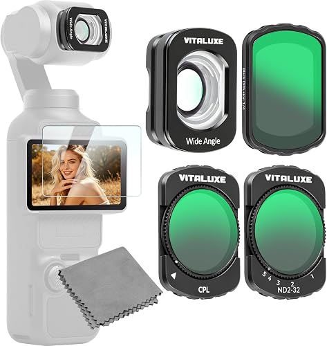 4 Pack DJI Osmo Pocket 3/4 Filter Set, Magnetic ND&CPL Filter Kit