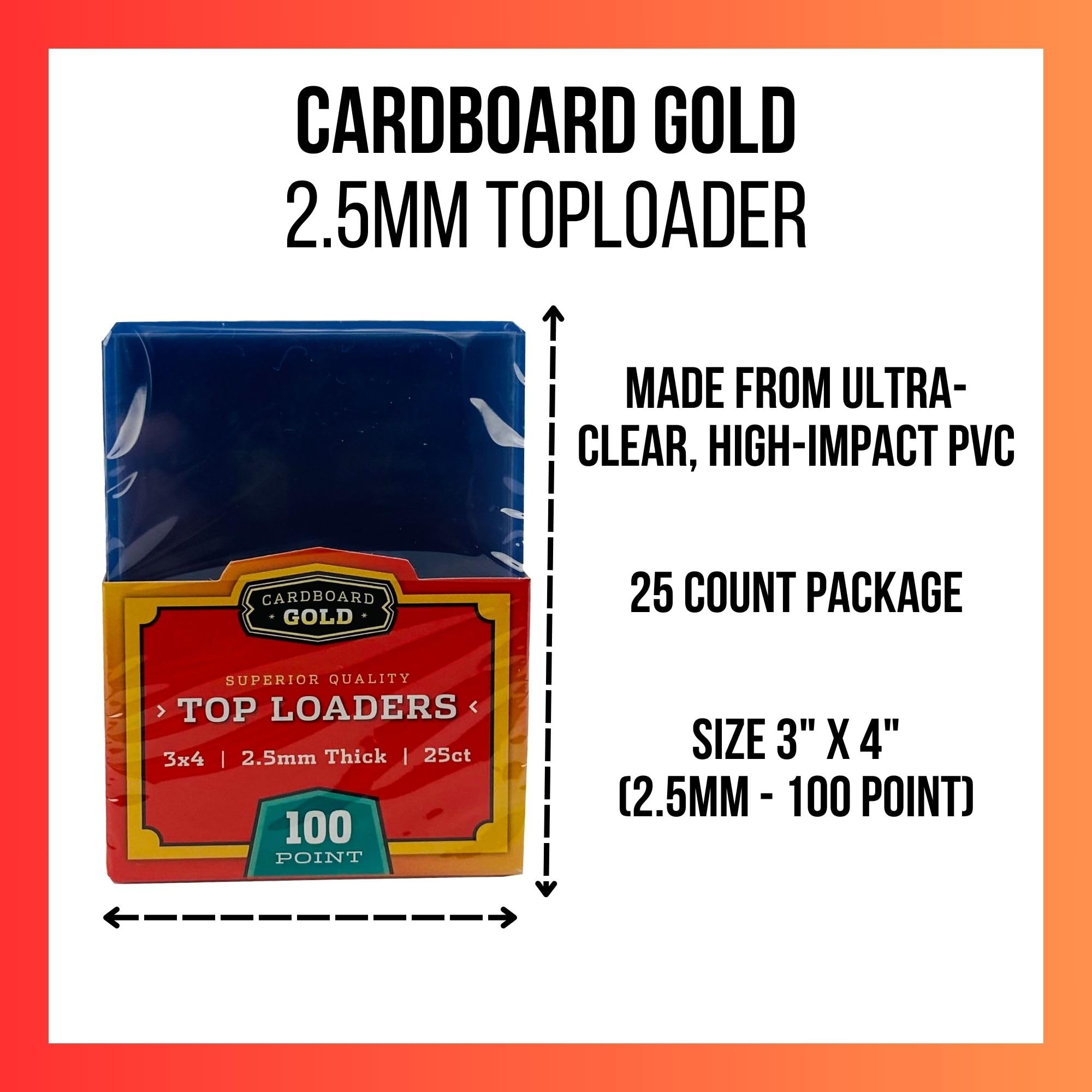 100 Cardboard Gold Top Loaders & 100 Soft Sleeves - 3x4" Card Protection Set