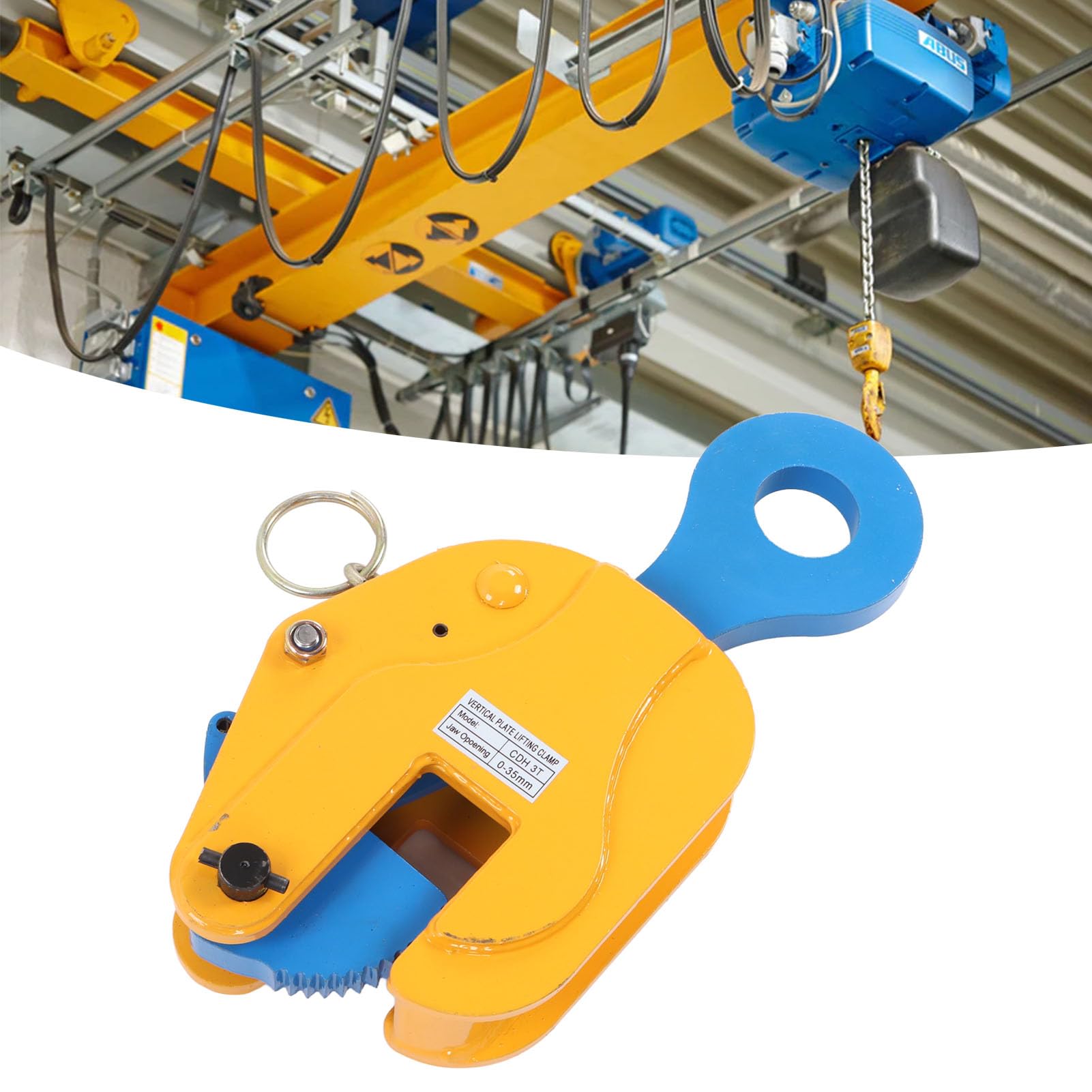 Abrazadera de Elevación Vertical para Placa, 3T 6614 Lbs de Capacidad de Carga, Apertura de Mandíbula 0-3,6 cm, Herramienta de Sujeción Industrial