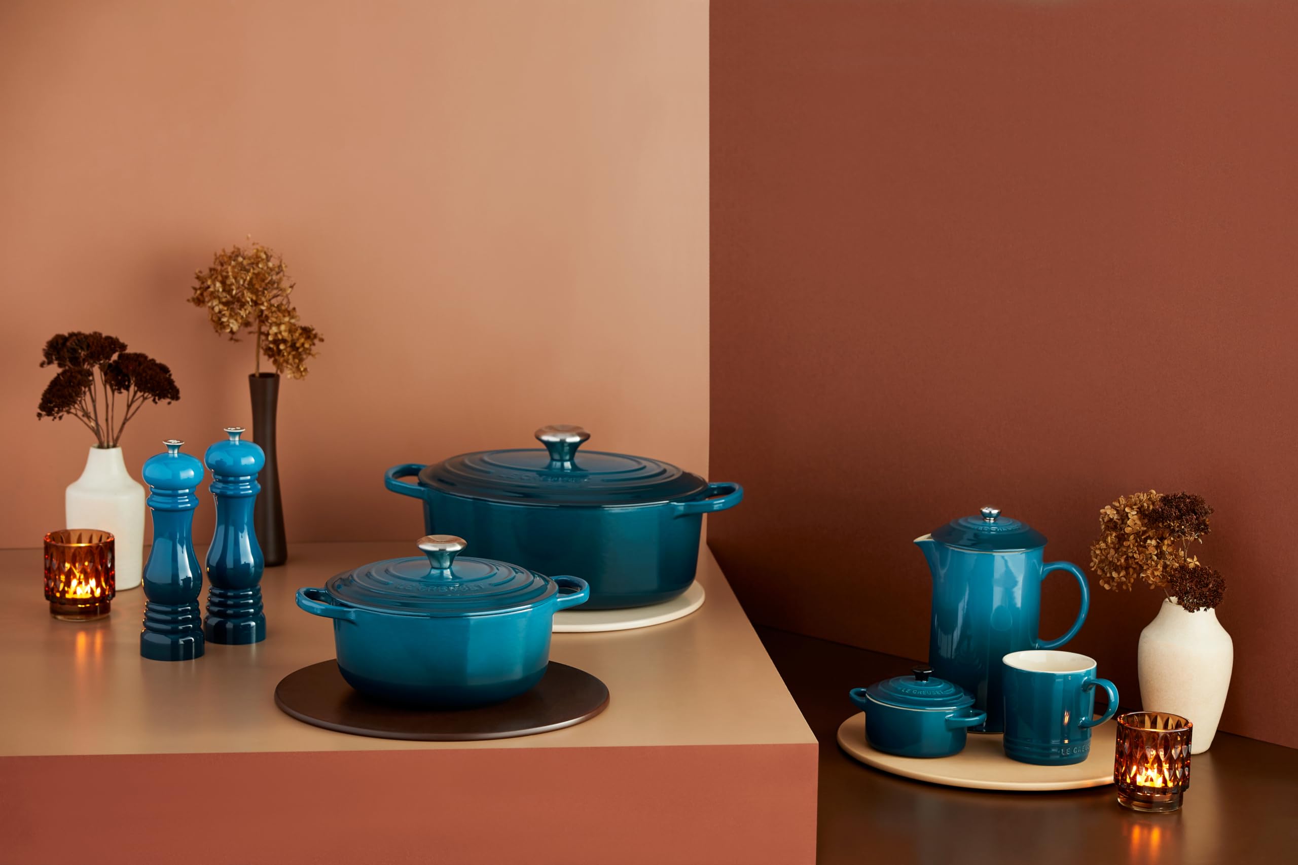 Le Creuset Cocotte en Fonte Émaillée Signature avec Couvercle, 29 cm, Ovale, 4,7 L, 4,675 kg, Deep Teal, 21178296422430