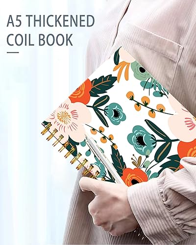 Vista 30 de iampanda Cuaderno con espiral, encuadernación fuerte de doble alambre con papel de primera calidad para niñas y mujeres, diseño de purpurina dorada