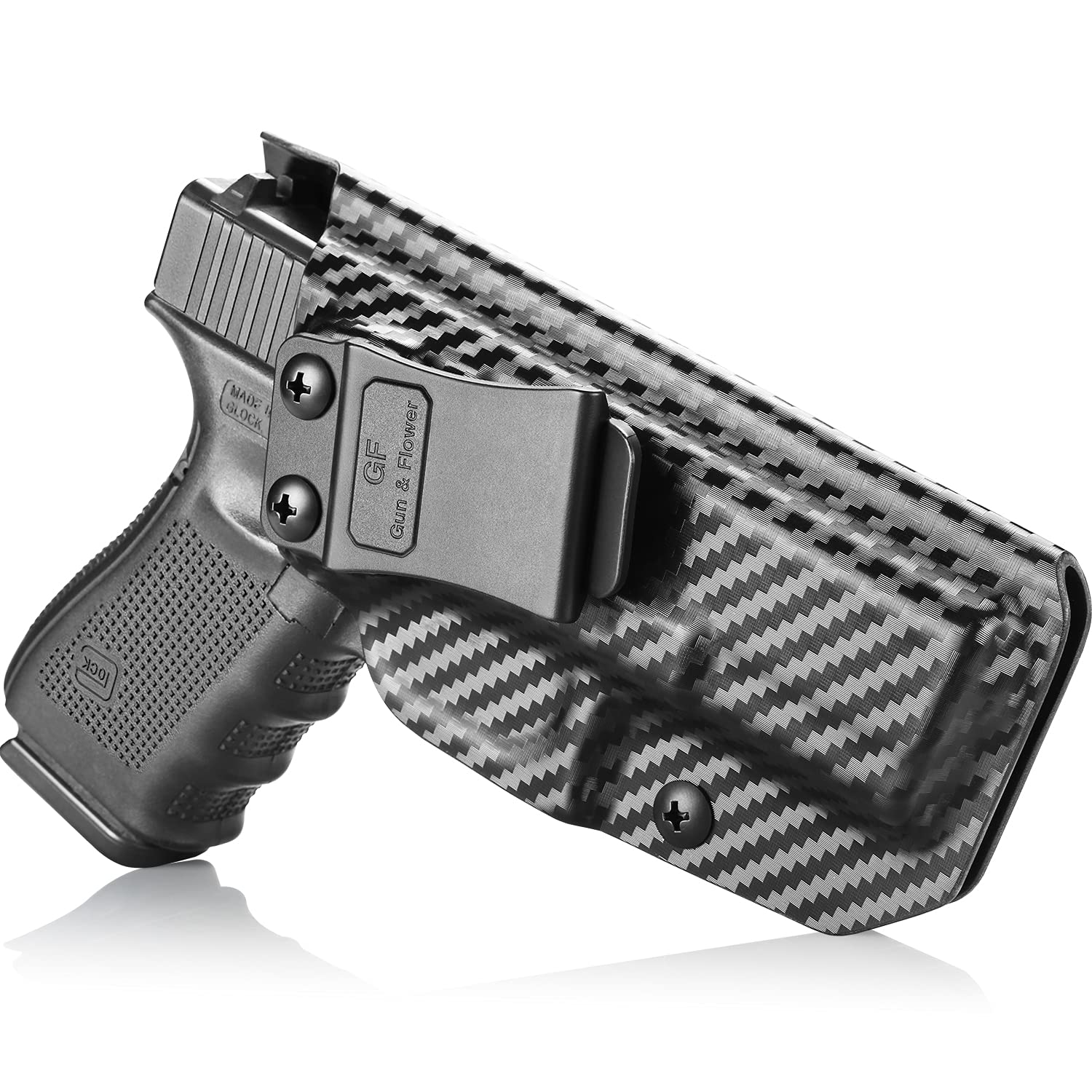 IWB Holster Compatible with Glock 19/ 19X Gen 3 4 5 & Glock 23/32 Gen 3 4 & Glock 44/45 & MOS, Inside Waistband Appendix Carry, Adj.Retention & Cant, 9mm Holster, Available in Kydex & Polymer & Claw