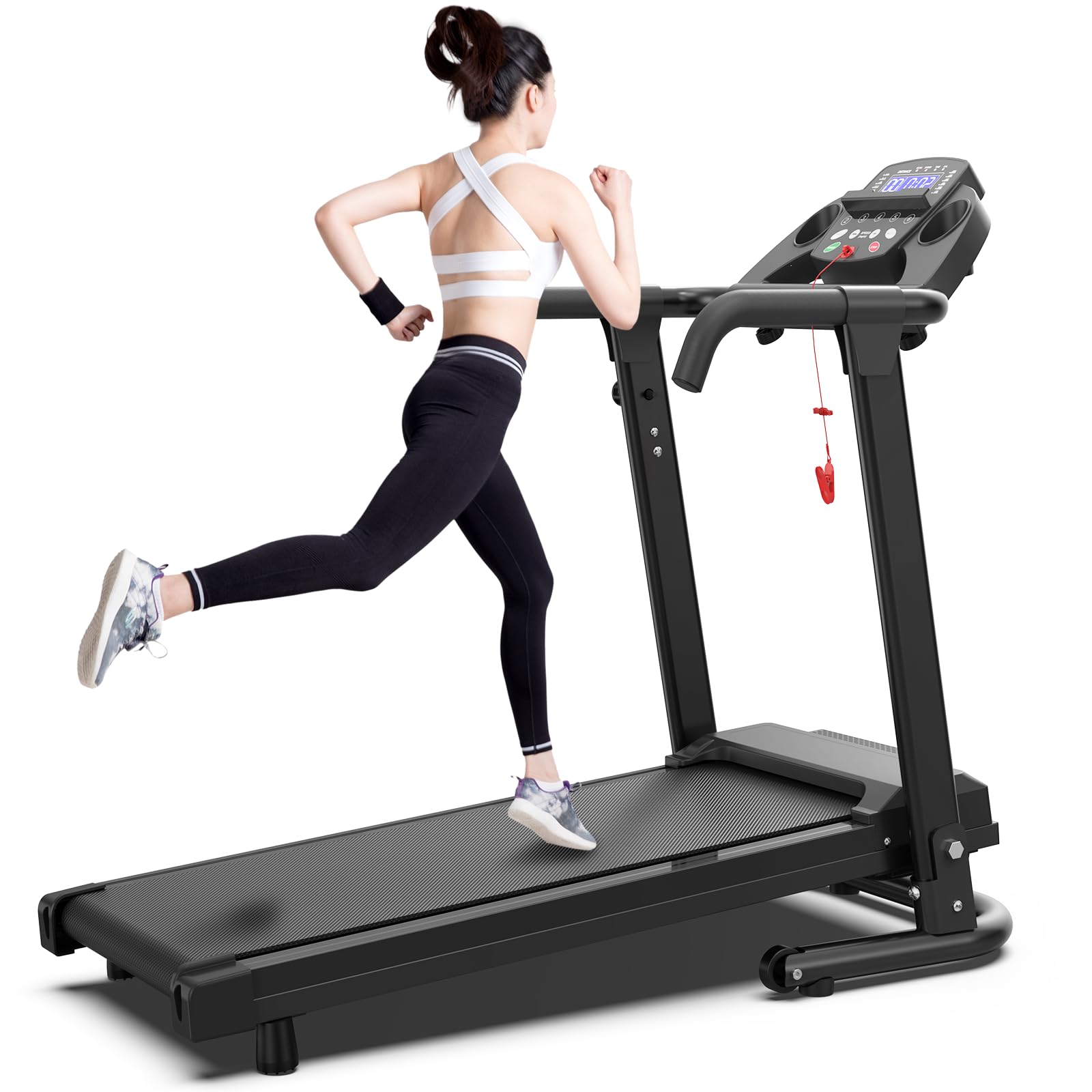 CZBZ Foldable Treadmill for Home with APP Control & LED Display, 2.5HP Brushless Motor, 300 lbs Capacity, Portable Walking Pad for Indoor Fitness