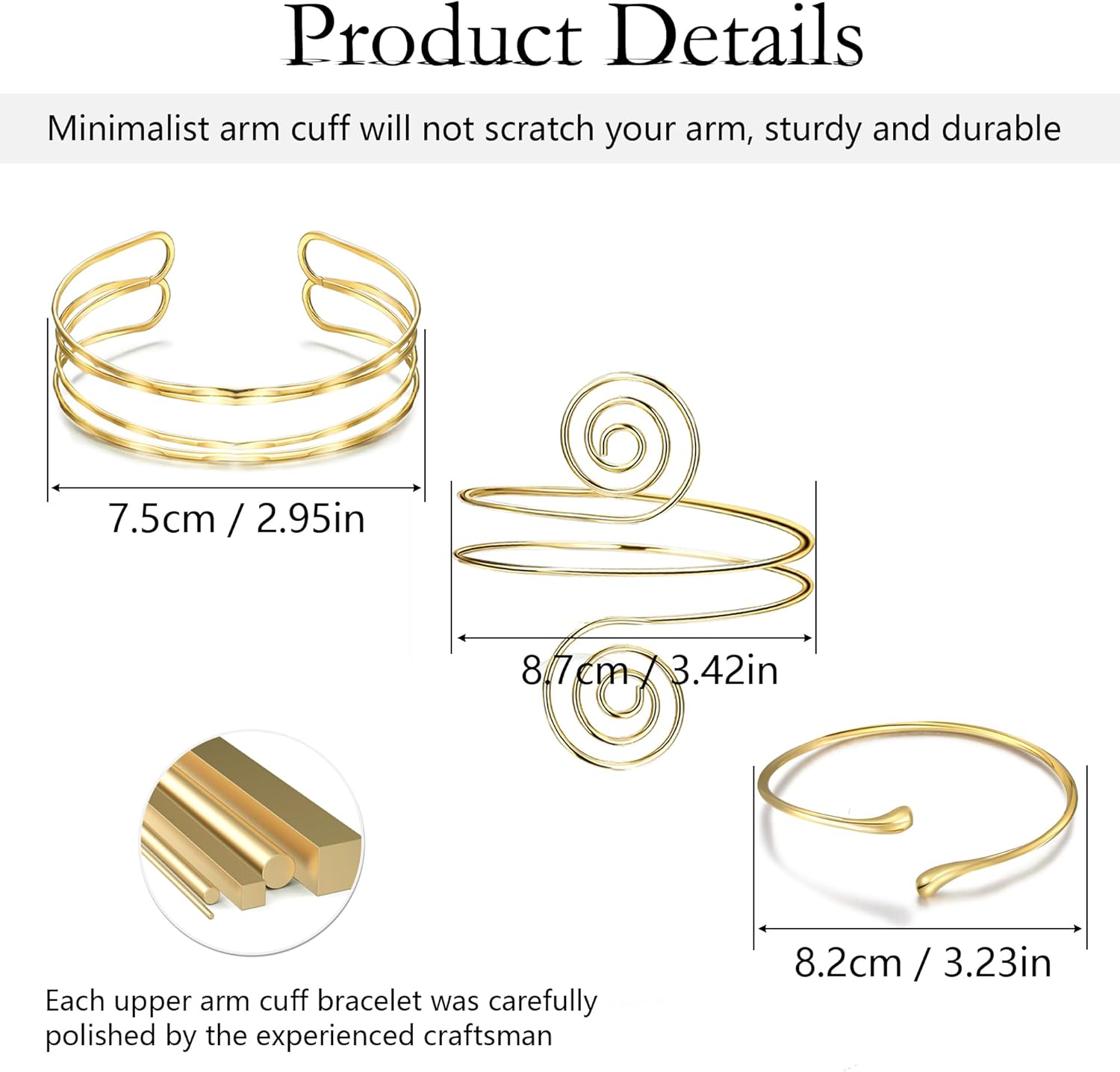 Arm Cuff Jewelry for Women Adjustable Upper Arm Bangle Bracelet Band Armlet Armband Jewelry - Image 7