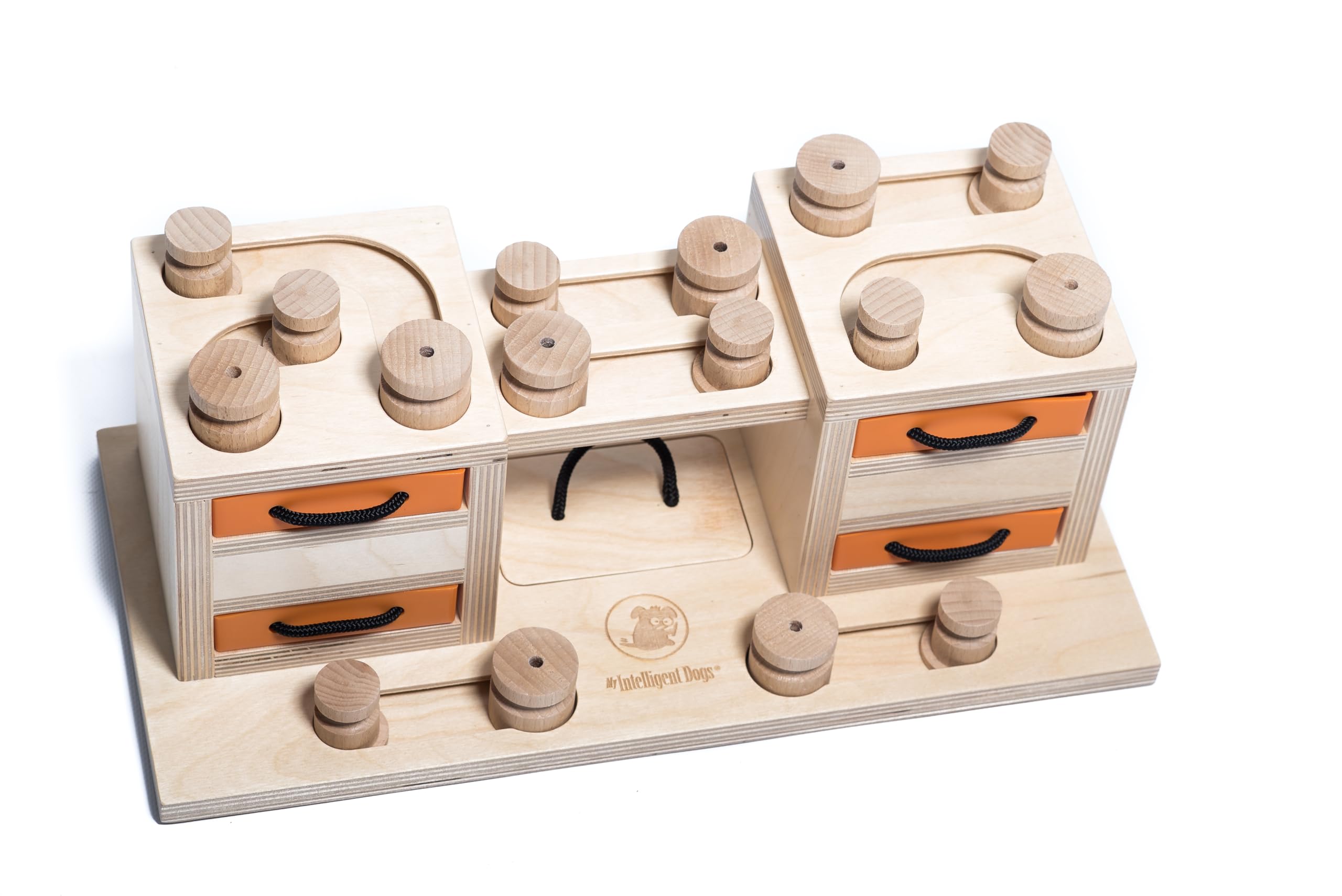 My Intelligent Dogs Two Towers Interactive Wooden Dog Toy, Intelligent Toy for Dogs