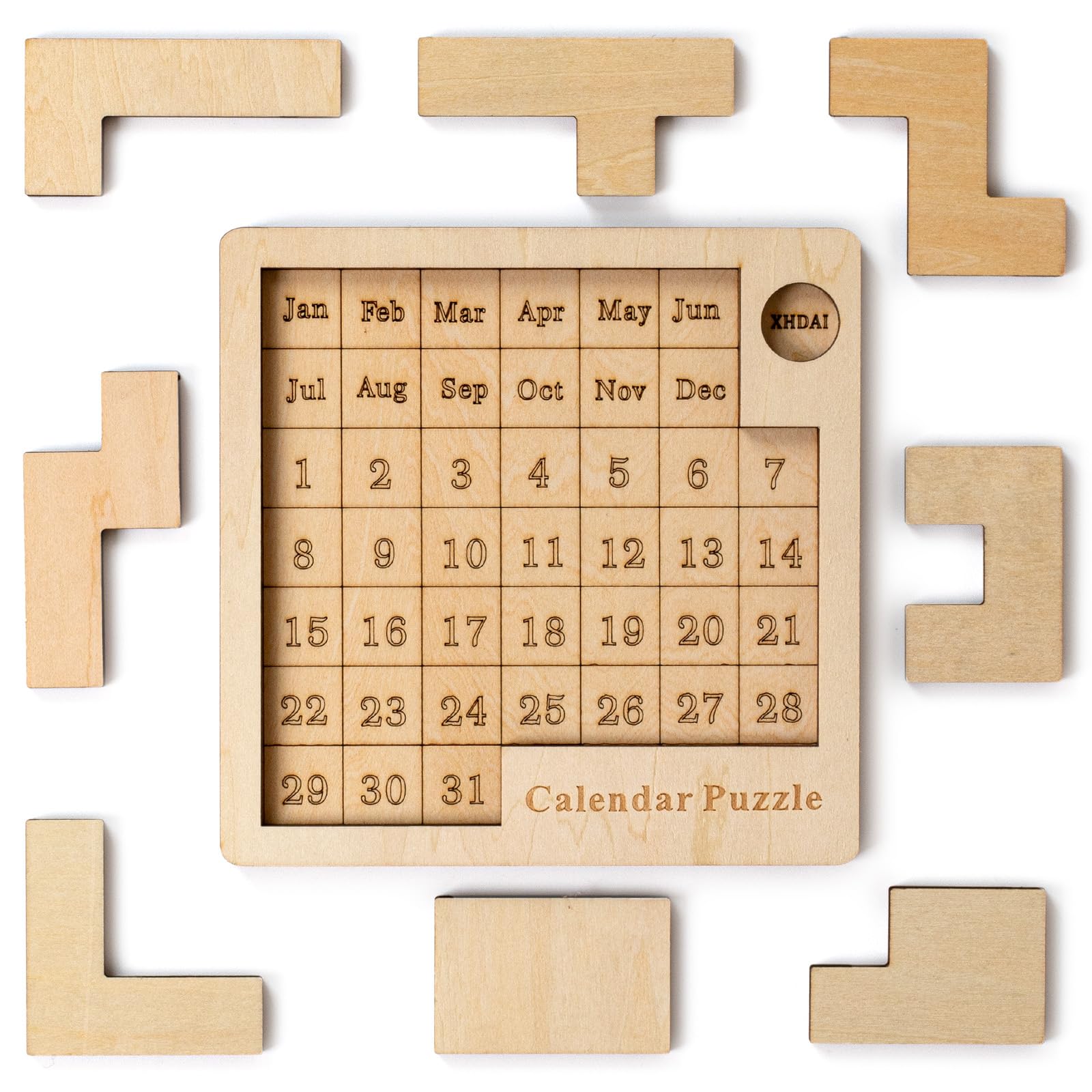 Daily Calendar Puzzle Wooden，Jigsaw Puzzle Board for Adults,Challenge 365+ for Every Day,Puzzle Advent Calendar.