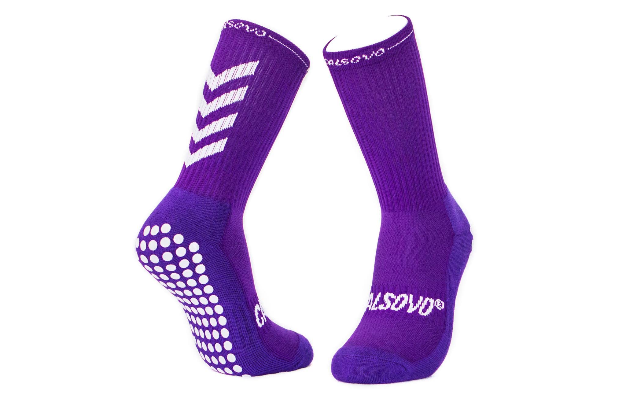 CALSOVO Unisex Adult Grip Socks, Purple Sports Socks (Anti Slip), 44-46, 44-46 (EU)