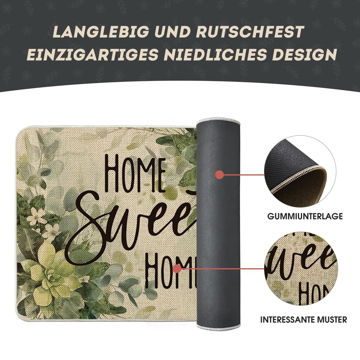 Geschirrtuch-Set Mit Eukalyptus-Muster – 2 Stück, 45x71 Cm, Saugstark & Waschbar