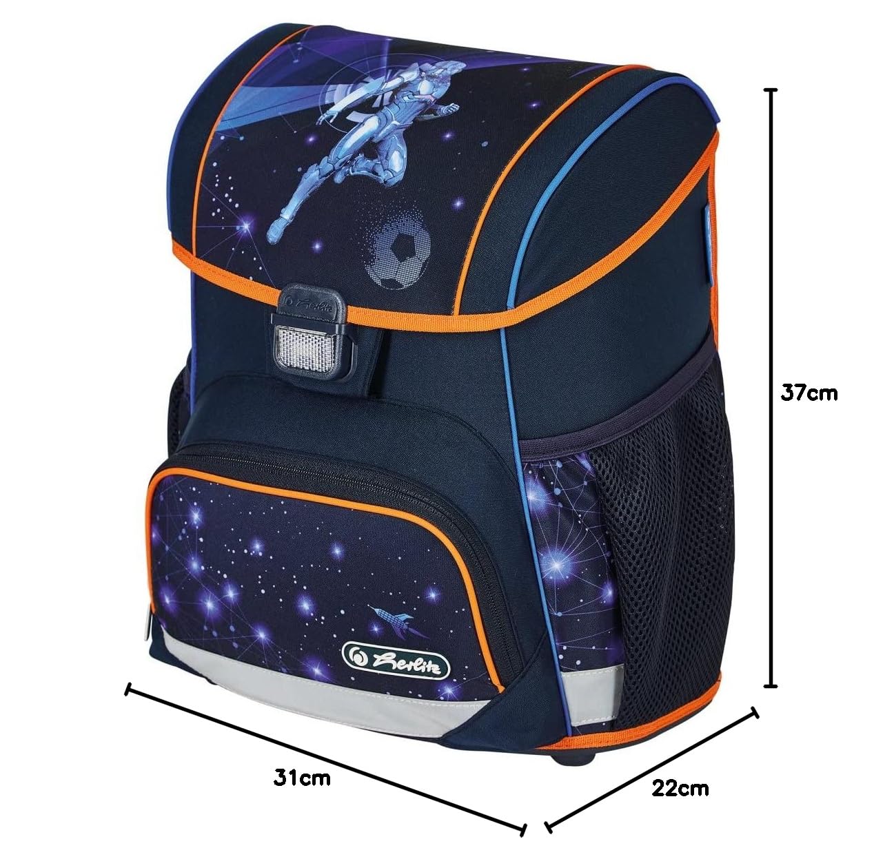 Herlitz Plecak szkolny Loop Młodzieżowy Tornister Torba na plecy | Pojemność 16L | Męski Damski Unisex Sportowy | Dla Ucznia Studenta Na co dzień | Pojemny Wytrzymały | Galaxy Games