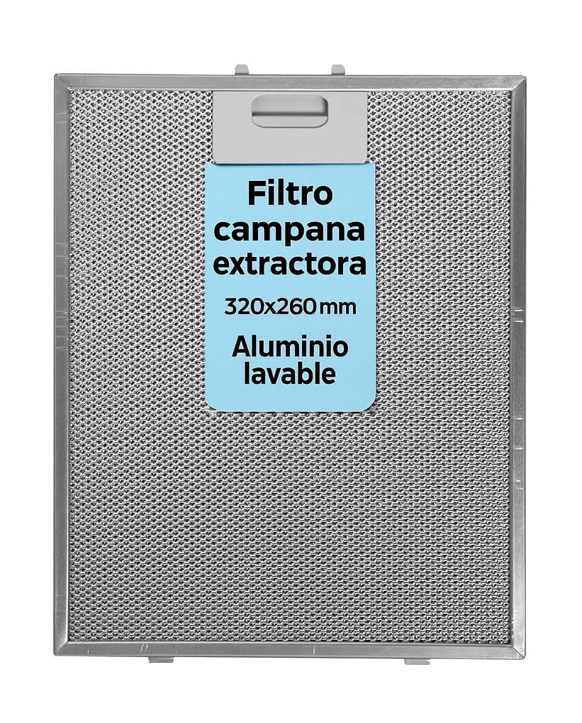 RECAMBIOS DREYMA filtro campana extractora 320x260mm aluminio lavable Compatible con CATA APELSON NODOR TEKA pestanas medidas 45mm 125mm 140472918 02800905 repuesto antigrasa cocina