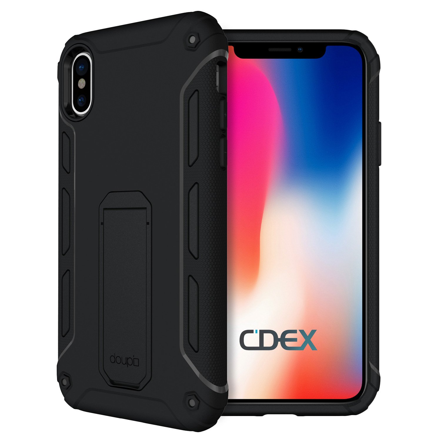 doupi Ultra Shield Case for iPhone X (iPhone 10) Design Cover Bumper Protective Sleeve, Black