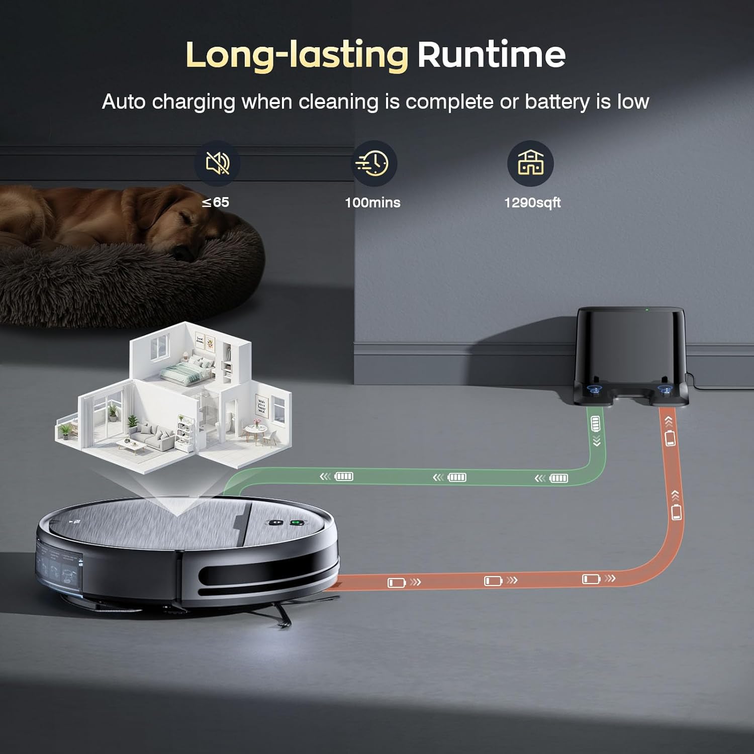 Robot Vacuum Cleaner and Mop Combo, 2-in-1 Robotic Vacuums with APP/WiFi/Remote, Robot Vacuum with Strong Suction, Mopping, Schedule, Self-Charging, Quiet, for Hard Floor, Pet Hair, Low Pile Carpet
