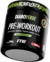 FTW Pré-Treino Diabo Verde em Pó com Cafeína, Aminoácidos Beta‑Alanina e Arginina para Treinos e Atividades Físicas - Pote 300 g (Frutas Vermelhas)