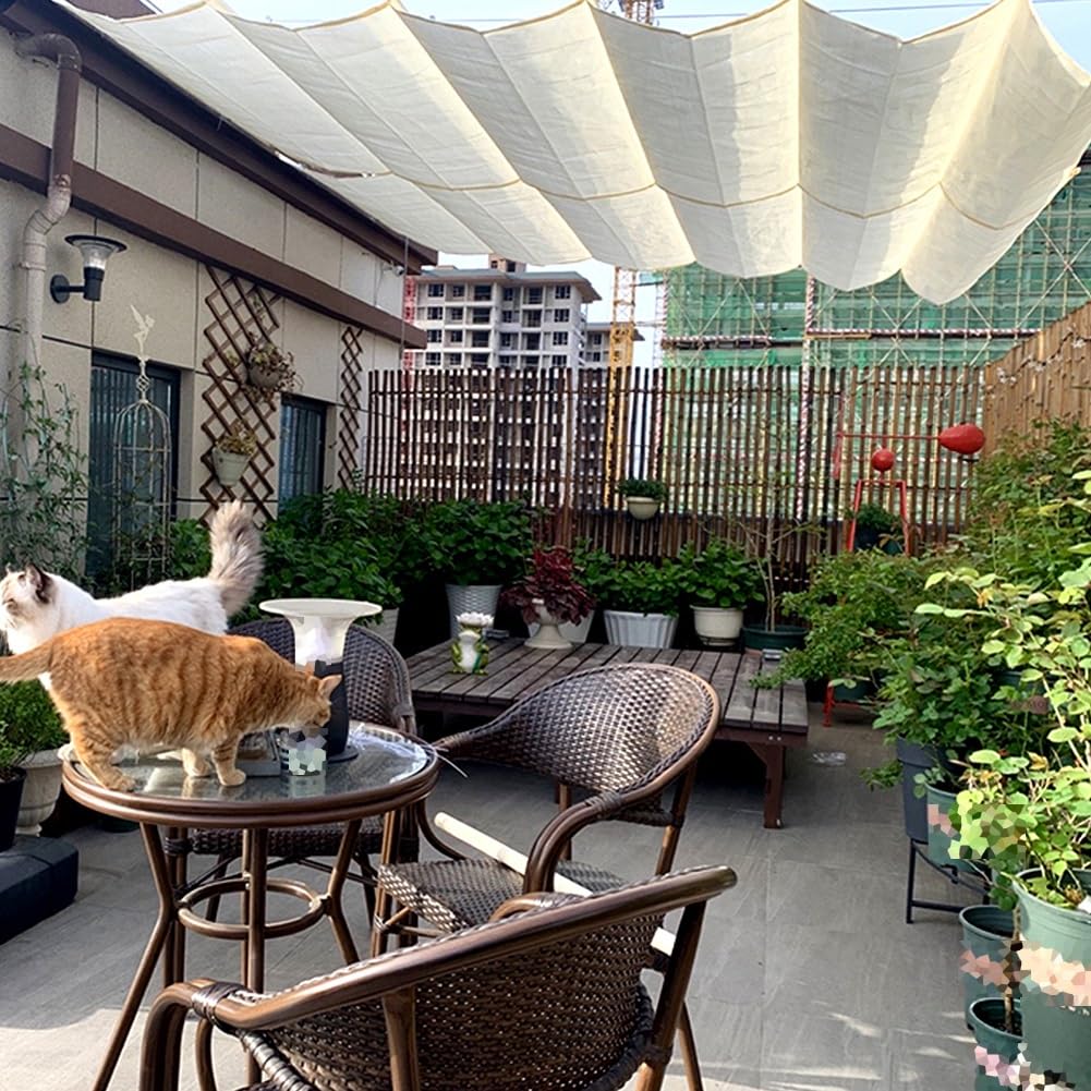 WIGING Einziehbares Wellen- Sonnensegel, HDPE Pergola Schattenabdeckung Mit Montagesatz, UV- Und Sonnenschutz Markise Für Den Außenbereich Veranda Terrasse Gartendekoration