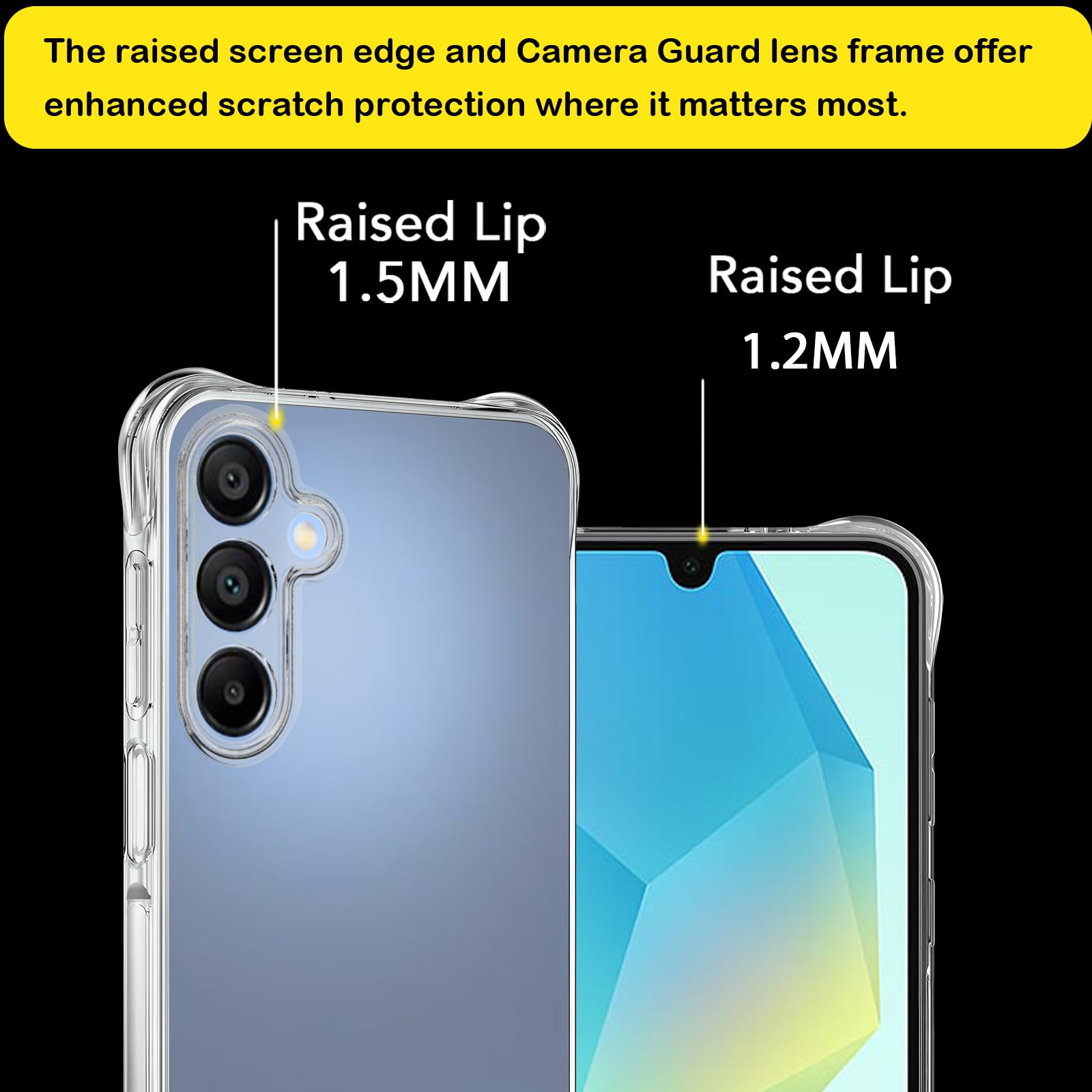 USTIYA Funda para Samsung Galaxy A16 5G, funda transparente de TPU con cuatro esquinas, cubierta transparente suave