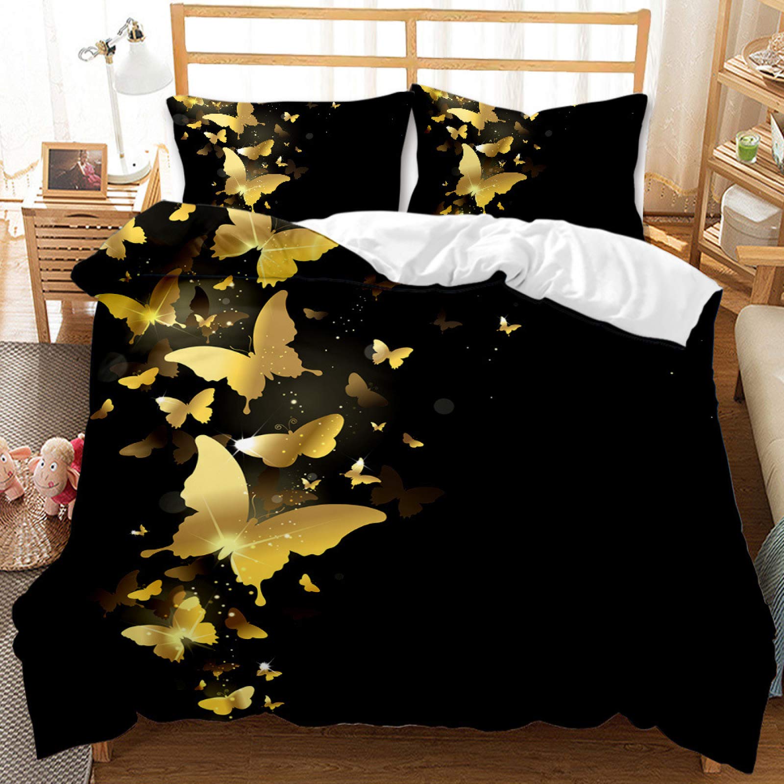 Parure de lit 90x190 microfibre 110g haut de gamme avec taie d'oreiller 65x65