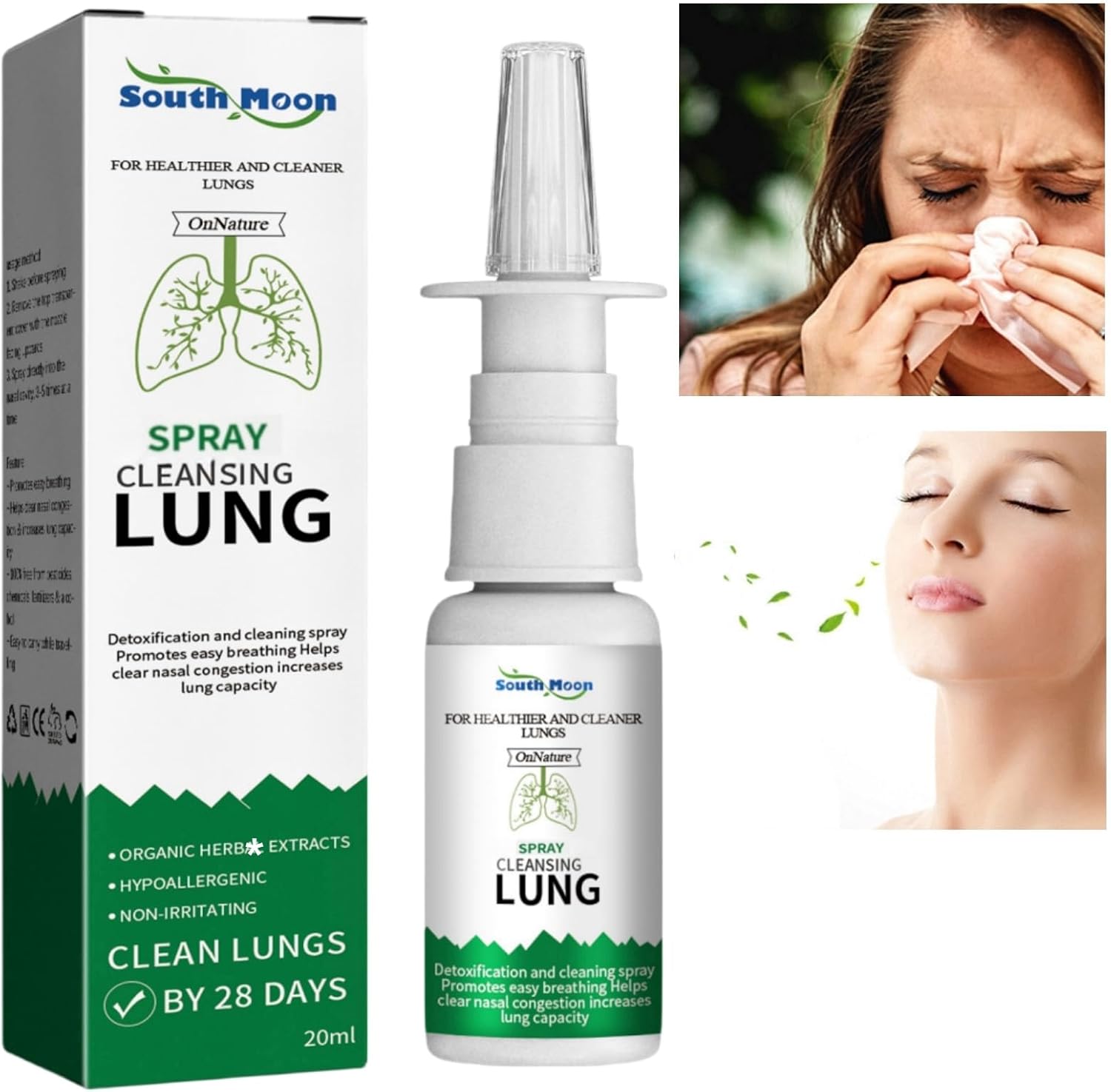 Nasal Spray,Moisturizing Lung Spray,Nasal Spray Blocked Nose