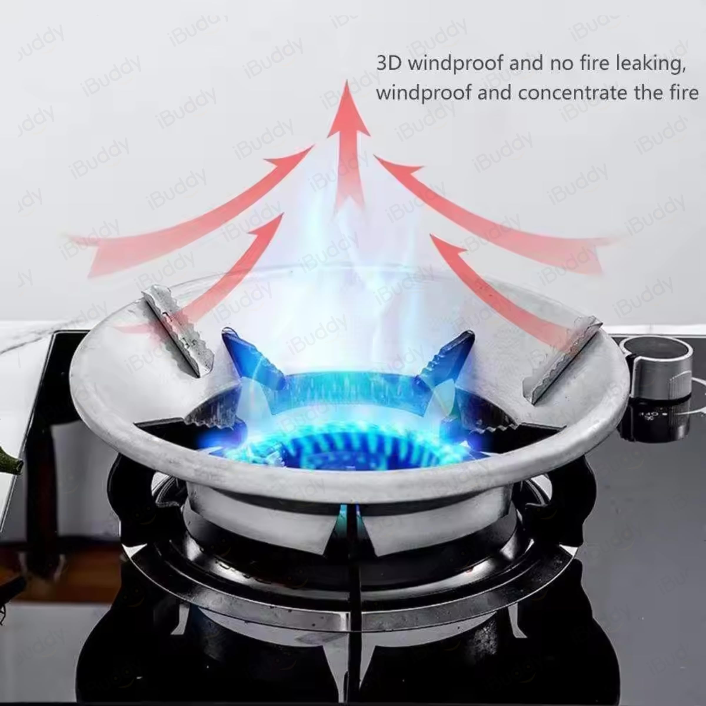 iBuddy Gas Saver Burner Stand - 2 Pcs, Jali Ring | Windproof Gas Saver Stand | Round Burner Stand, Support Stand 4 Legs Supported For Indian Stoves 3