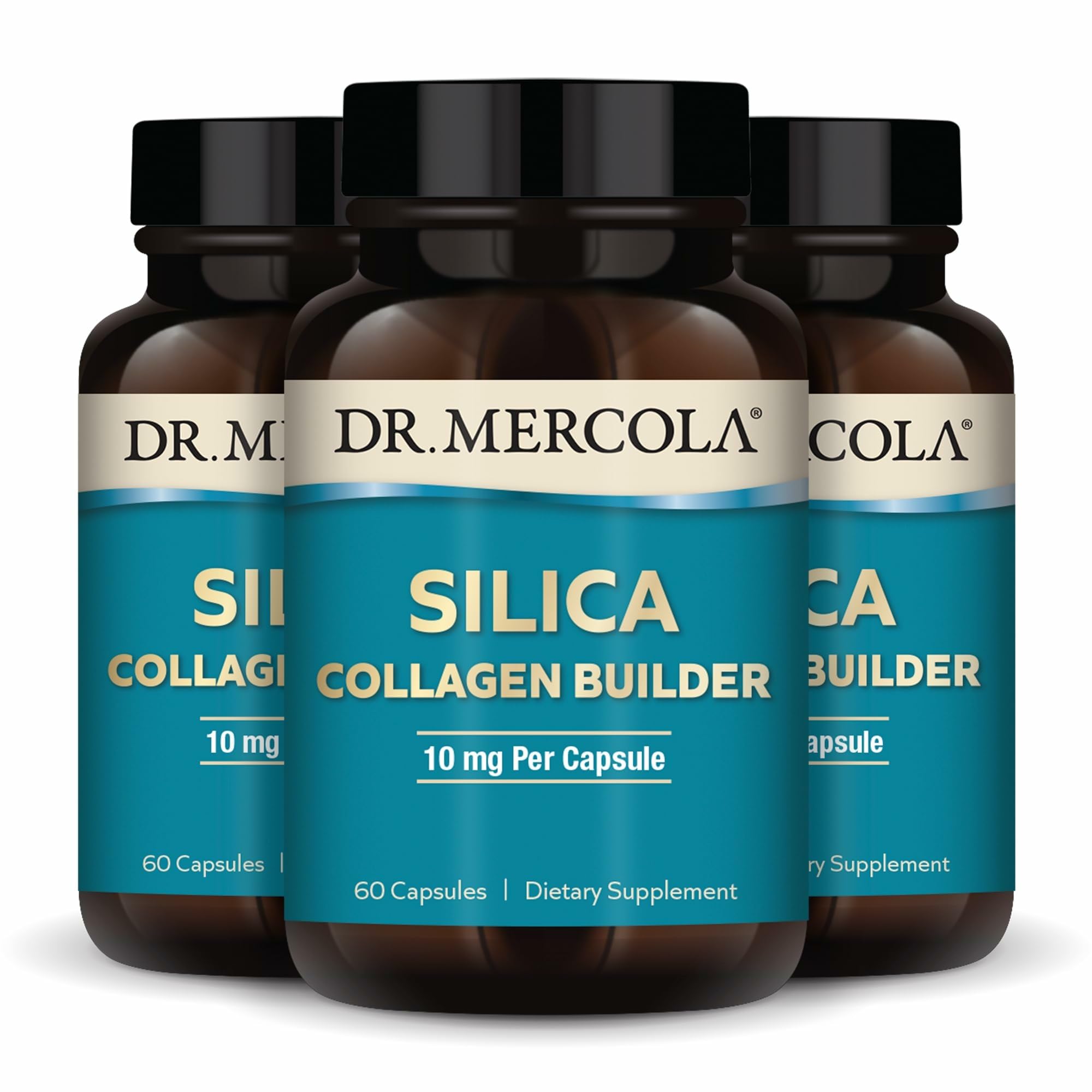 Dr. Mercola Silica Collagen Builder, 180 Capsules (90 Servings) 180 Count (Pack of 1)