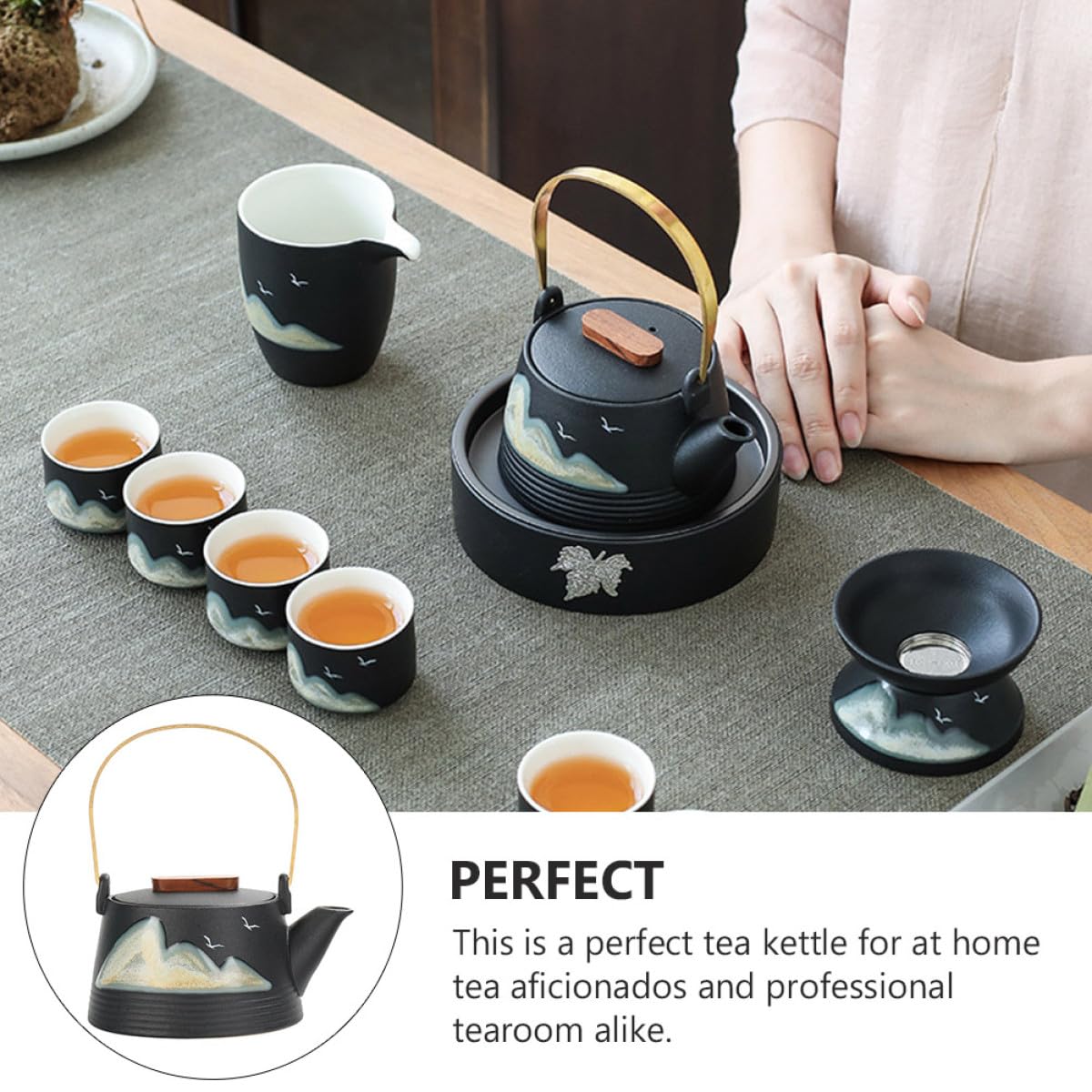 Mipcase Keramik Teekanne mit Filter für Zuhause Kreativer Teekessel aus Hochwertiger Keramik Teeservice-zubehör für Tee und Kaffee