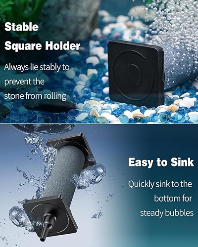 Miniatura 4 de Pawfly Piedra de aire de acuario para bomba de aire para tanque de peces de 3 pulgadas, herramienta cilíndrica de liberación de burbujas, difusor de