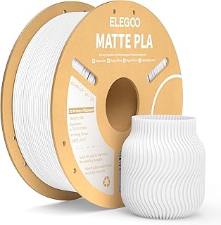 ELEGOO Matte PLA Filament Matte Weiß 1KG, 1.75mm 3D Drucker Filament Maßgenauigkeit +/- 0.02mm, 1kg Kartonspule (2.2lbs) f...