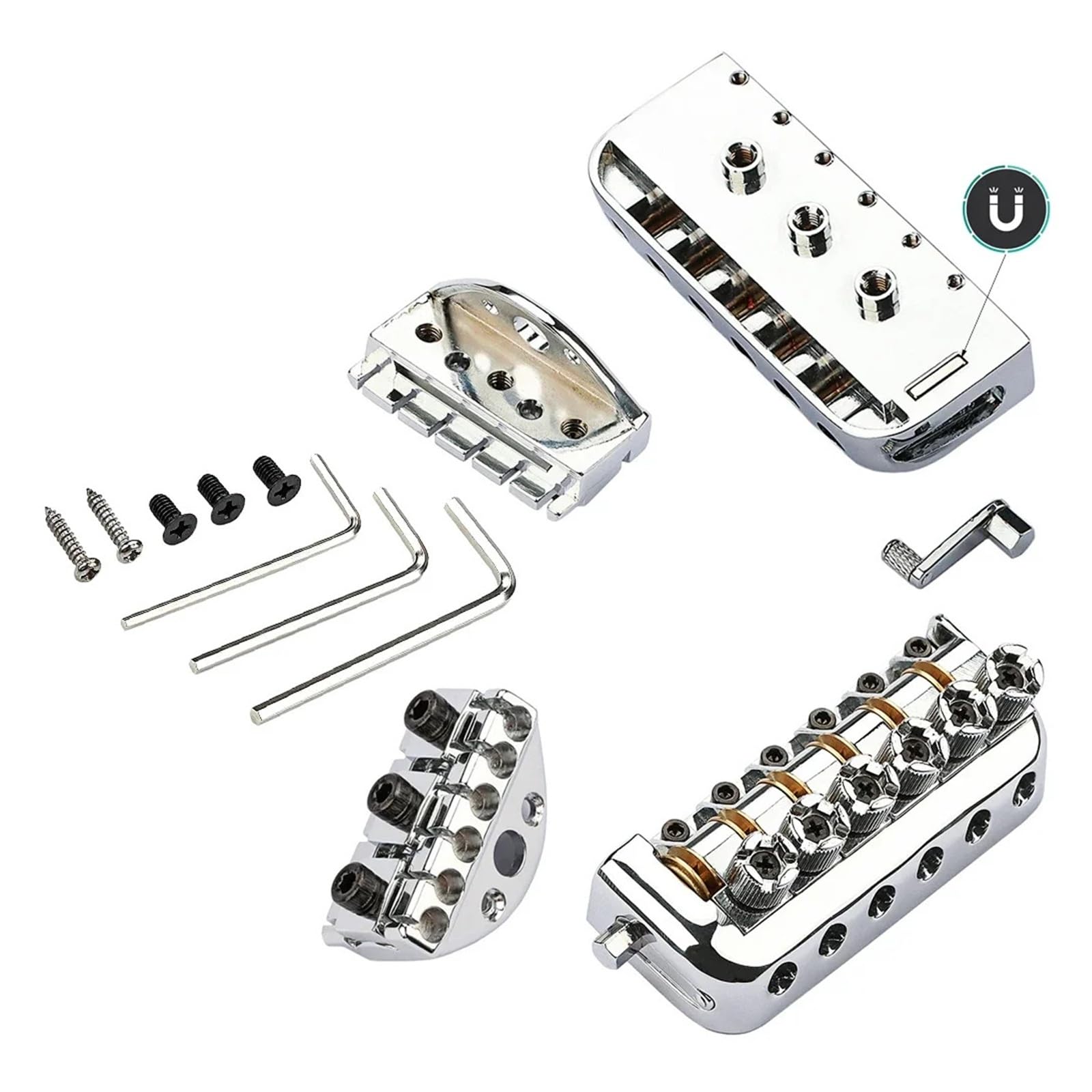 1 set cordiera for ponte for chitarra elettrica con viti for chiave ponte a sella a rulli for parti di ricambio for chitarra elettrica senza testa