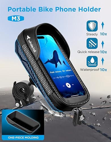 Miniatura 9 de whale fall Soporte giratorio de 360 para teléfono de bicicleta, bolsa de manillar y soporte para teléfonos inteligentes de menos de 7 pulgadas,