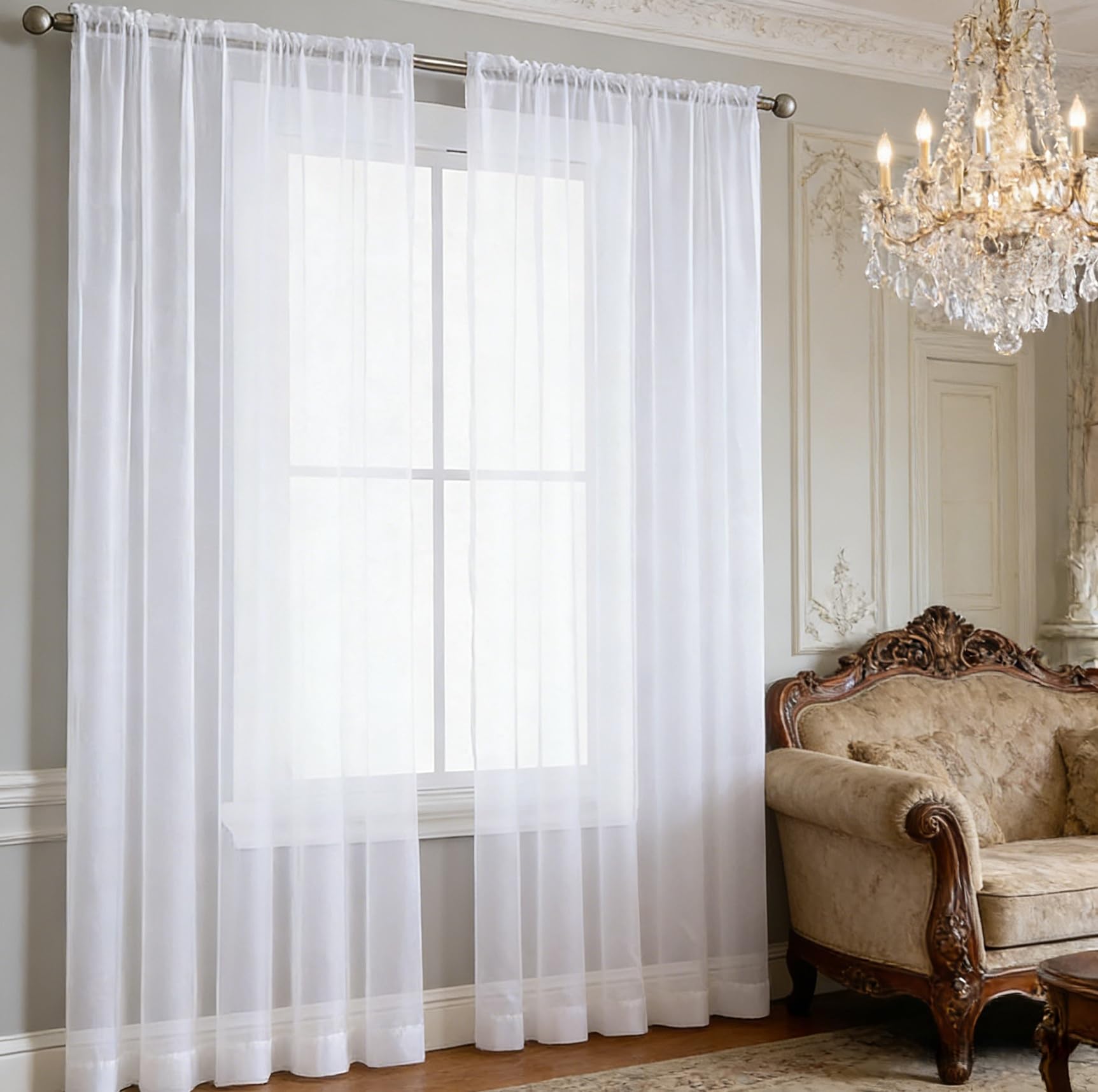 Transparent lumineux rideaux pour salon et balcon chaleureux