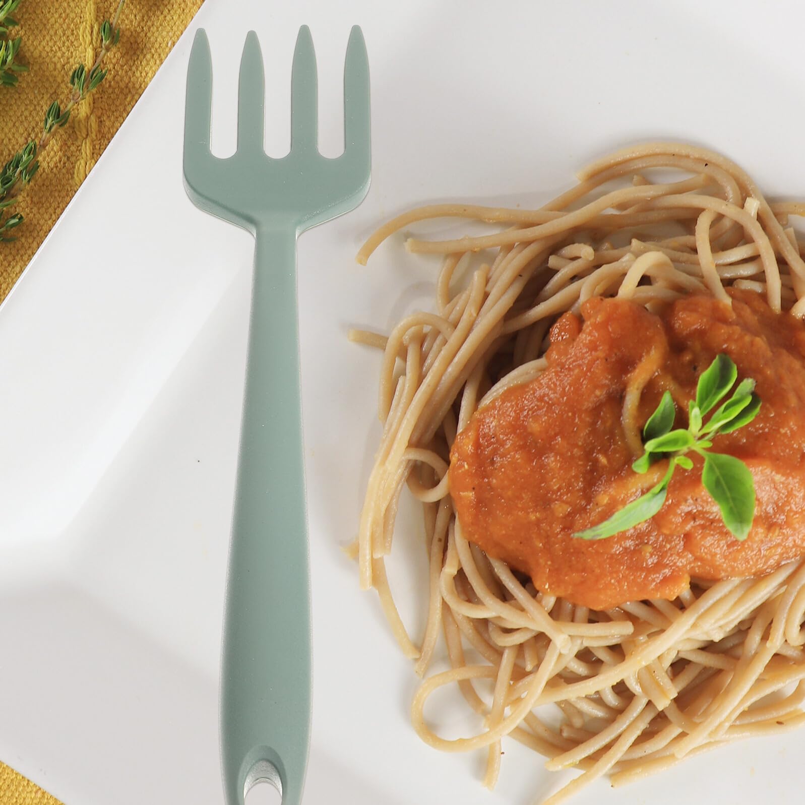 Fourchette en Silicone pour Mélanger et Servir Résistante la Chaleur pour Pâtes Pâtes Ustensile Cuisine Facile à Nettoyer