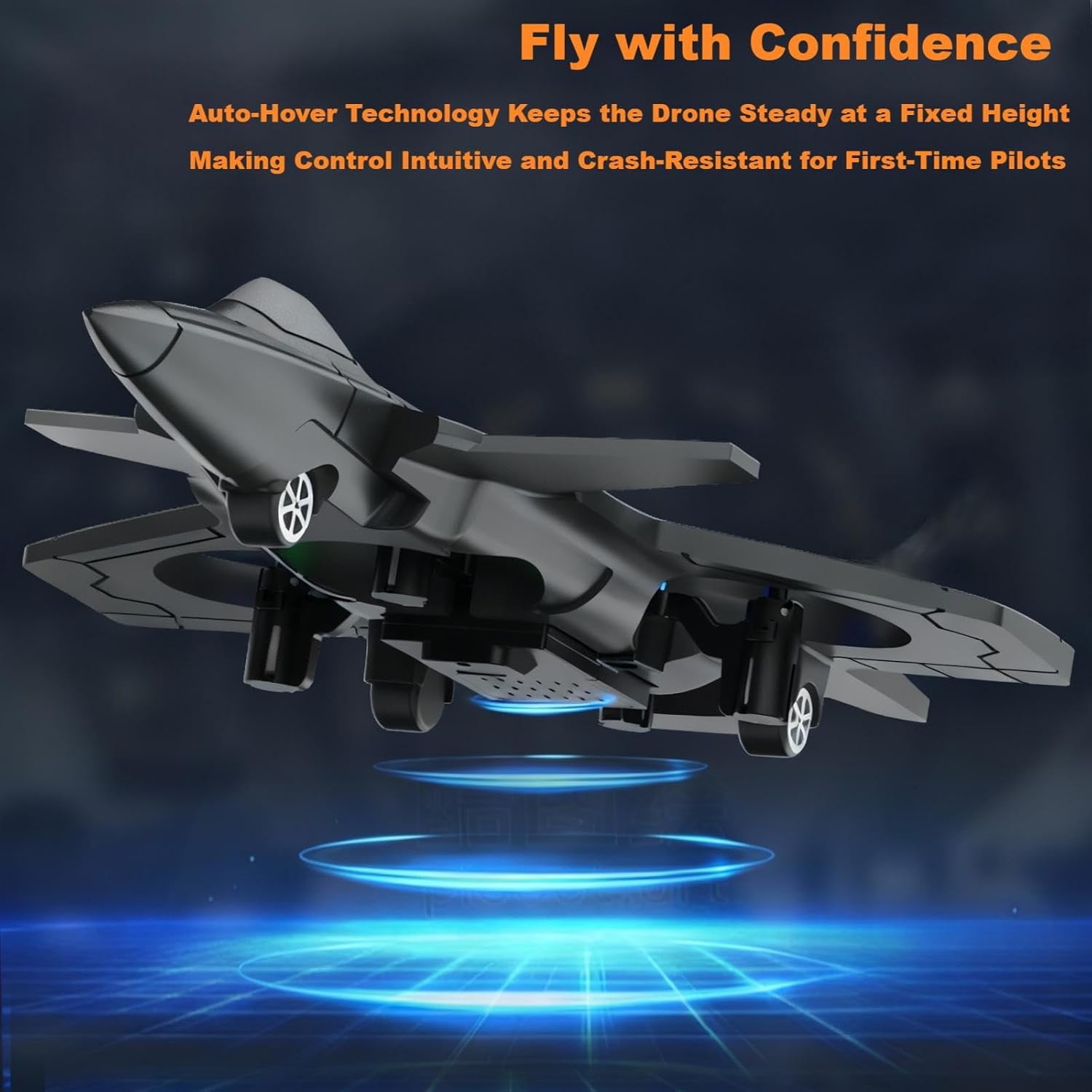 F47 RC Fighter Drone for Kids, Remote Control Airplane with Altitude Hold, RC Jet Drone Toy with LED Lights, Easy to Fly RC Airplane for Beginners Boys Girls