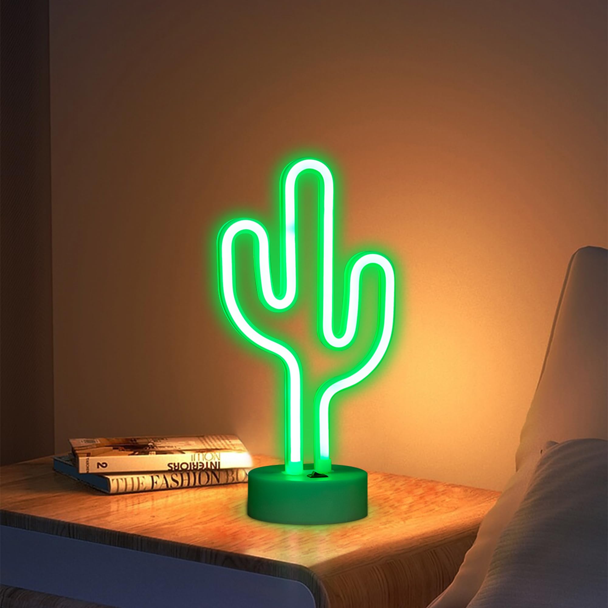 ENUOLI LED Cactus Insegne al neon Luce al neon con base Luce notturna al neon Batteria/Luce al neon alimentata tramite USB per decorazioni per feste di compleanno per amici Regali per bambini