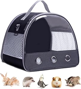 Guinea Pig Carrier, Small Animal Carrier to Carry Guinea Pig, Bird Rat Squirrel Bearded Dragon Clear Window